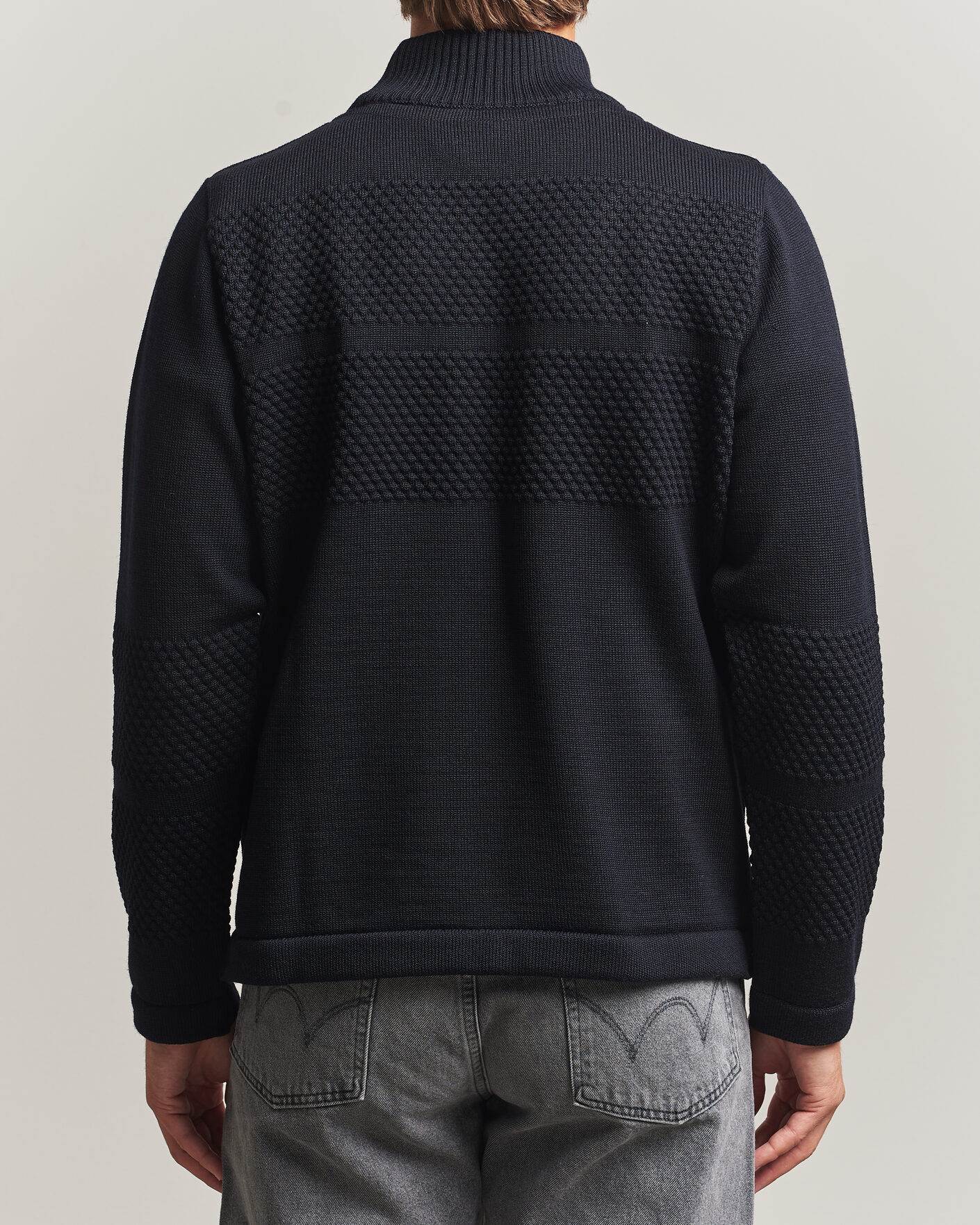 Hombres | Jerséis y prendas de punto | S.N.S. Herning | Fisherman High Neck Navy Blue