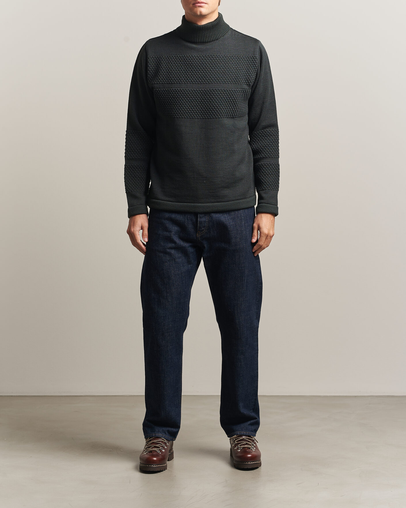 Hombres | Jerséis y prendas de punto | S.N.S. Herning | Fisherman High Neck Terrain Green