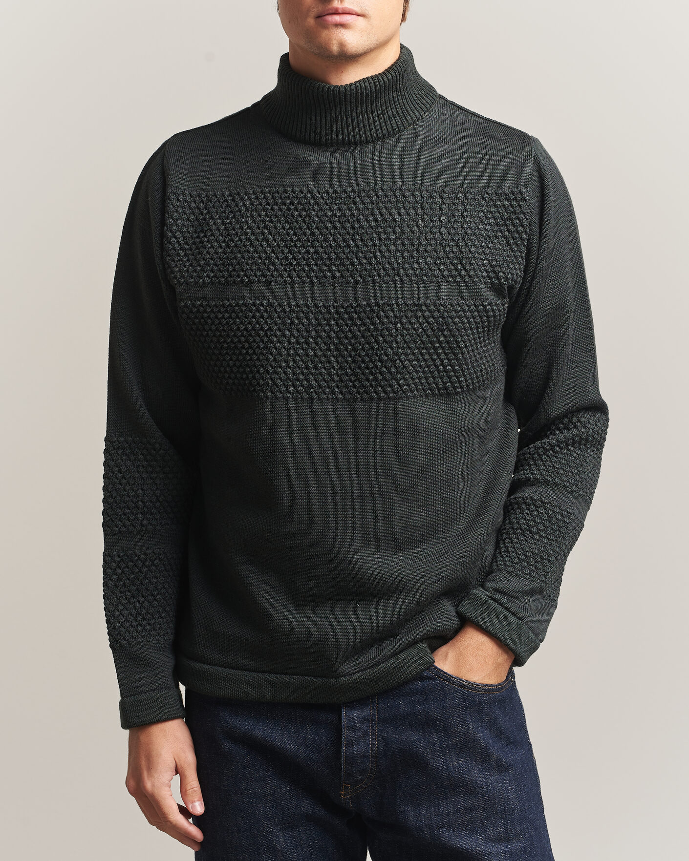 Hombres | Jerséis y prendas de punto | S.N.S. Herning | Fisherman High Neck Terrain Green
