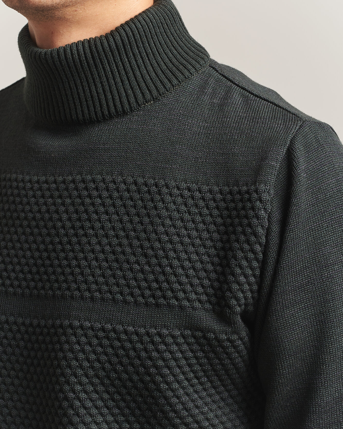 Hombres | Jerséis y prendas de punto | S.N.S. Herning | Fisherman High Neck Terrain Green