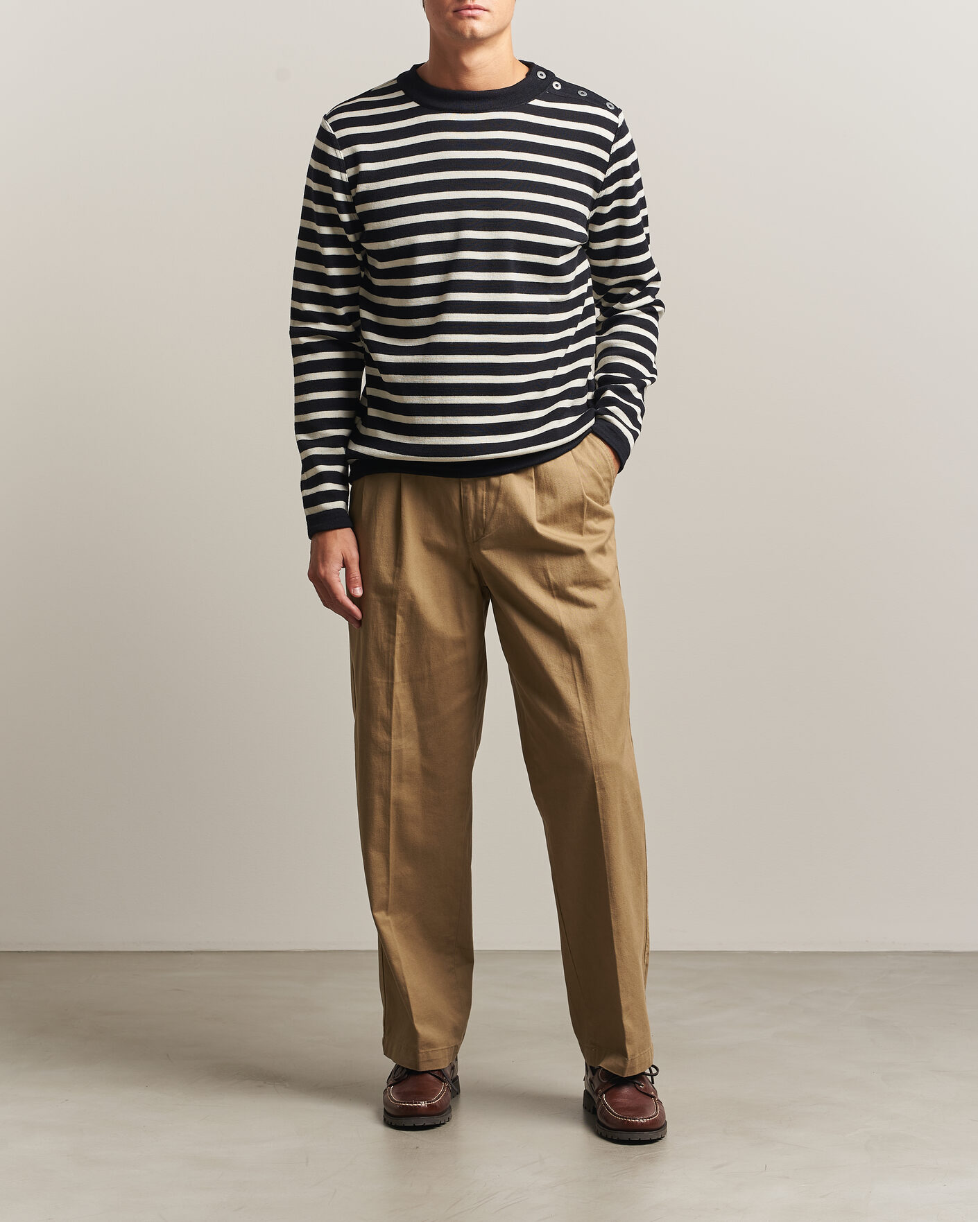 Hombres | Jerséis y prendas de punto | S.N.S. Herning | Naval Crew Neck Navy/White