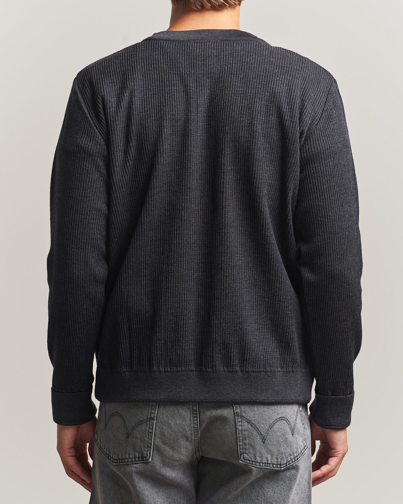 Hombres | Jerséis y prendas de punto | S.N.S. Herning | Stamina Rib Henley Magnetite Black