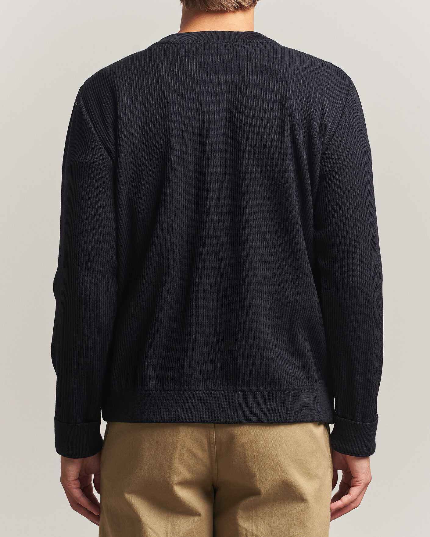Hombres | Jerséis y prendas de punto | S.N.S. Herning | Stamina Rib Henley Navy Blue