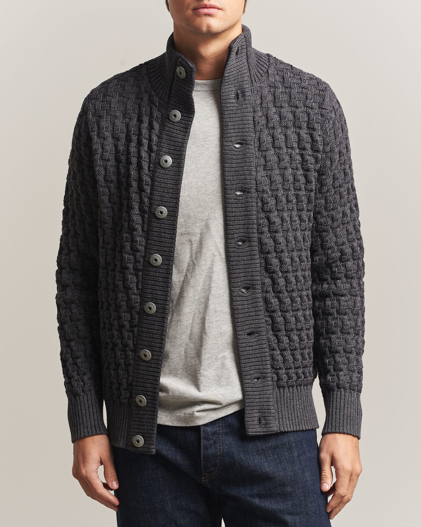 Hombres | Jerséis y prendas de punto | S.N.S. Herning | Stark Cardigan Gneiss Grey