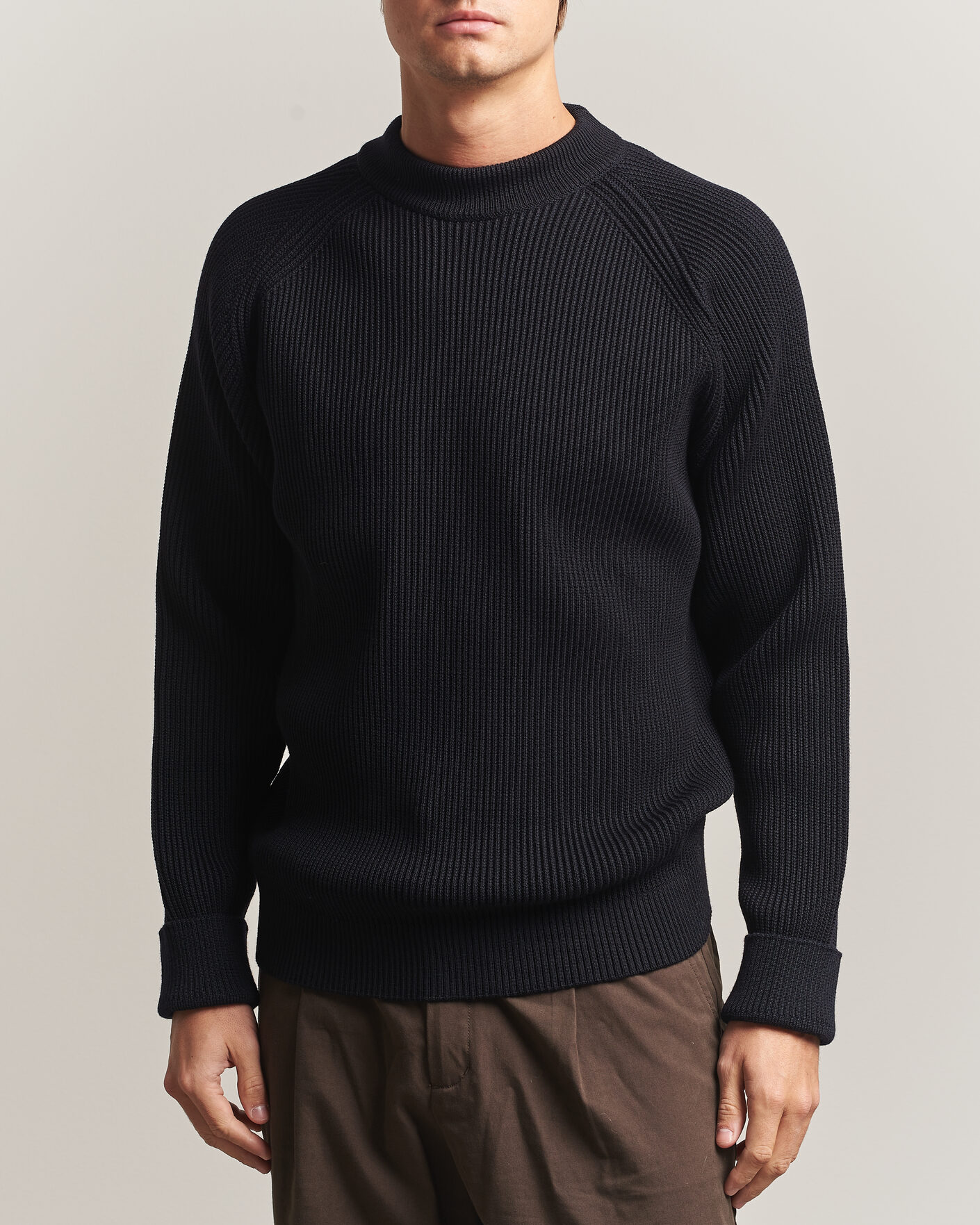 Hombres | Jerséis y prendas de punto | S.N.S. Herning | Render Mock Neck Navy Blue