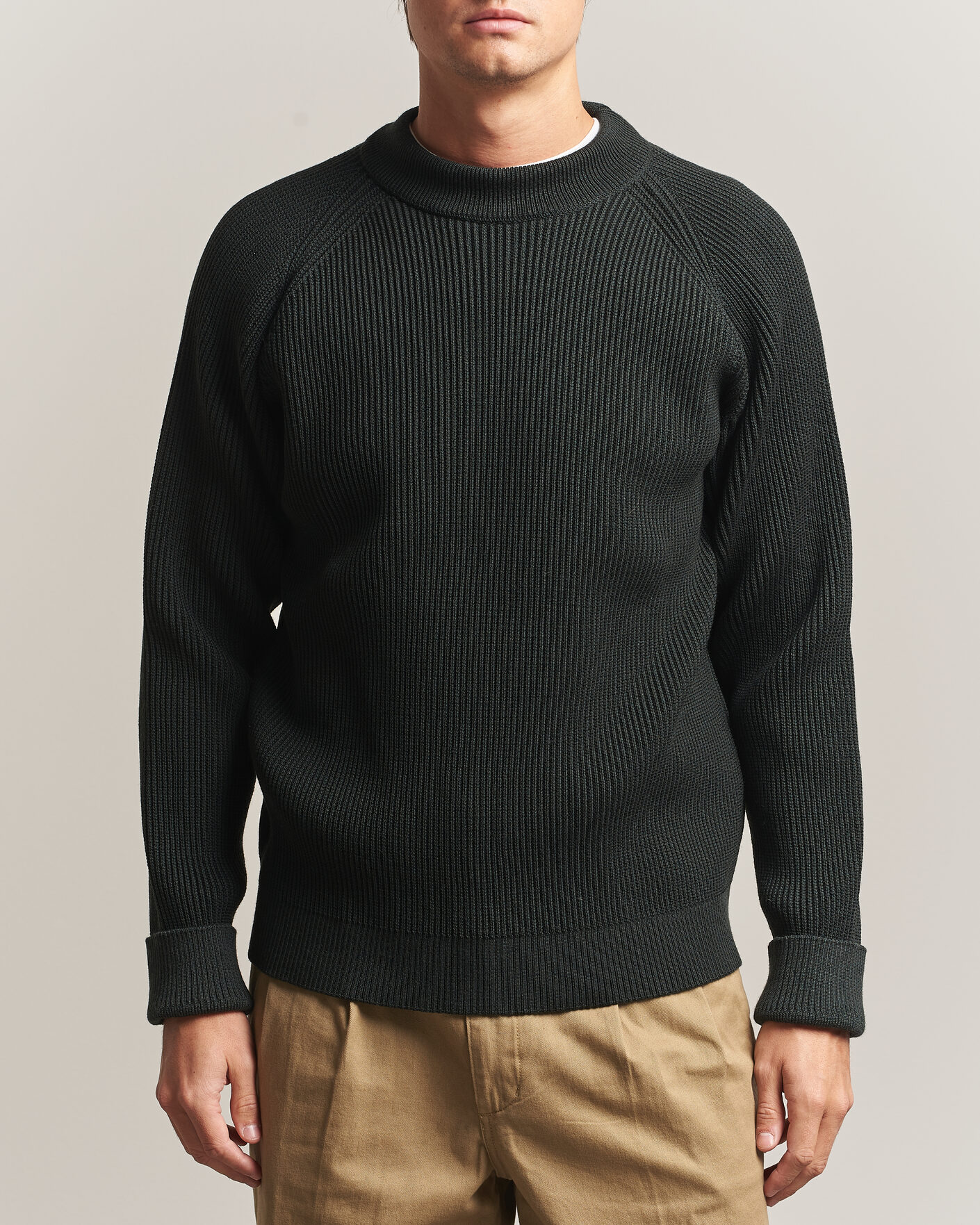 Hombres | Jerséis y prendas de punto | S.N.S. Herning | Render Mock Neck Terrain Green