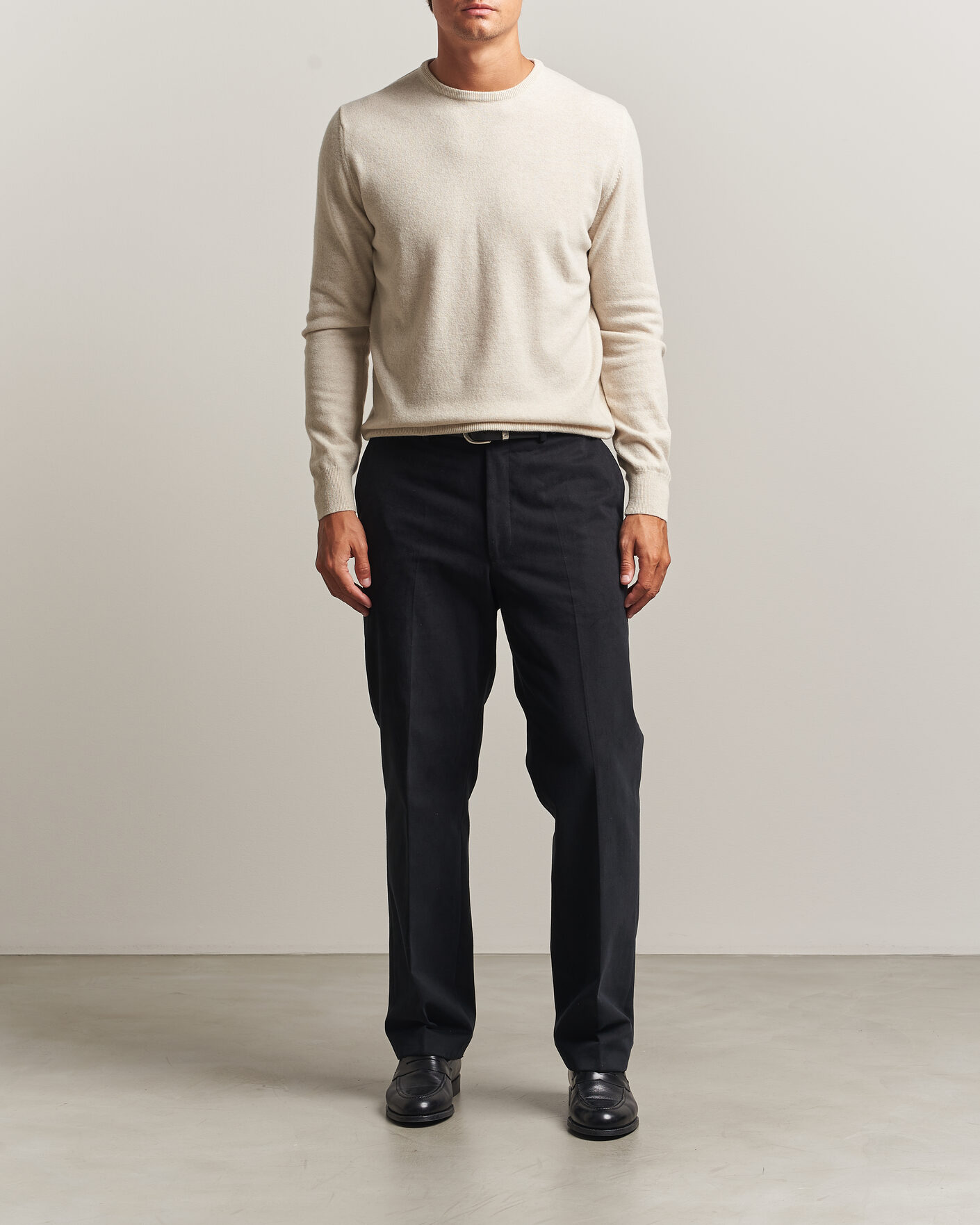 Hombres | Jerséis y prendas de punto | Morgano | Wool/Cashmere Crewneck Beige