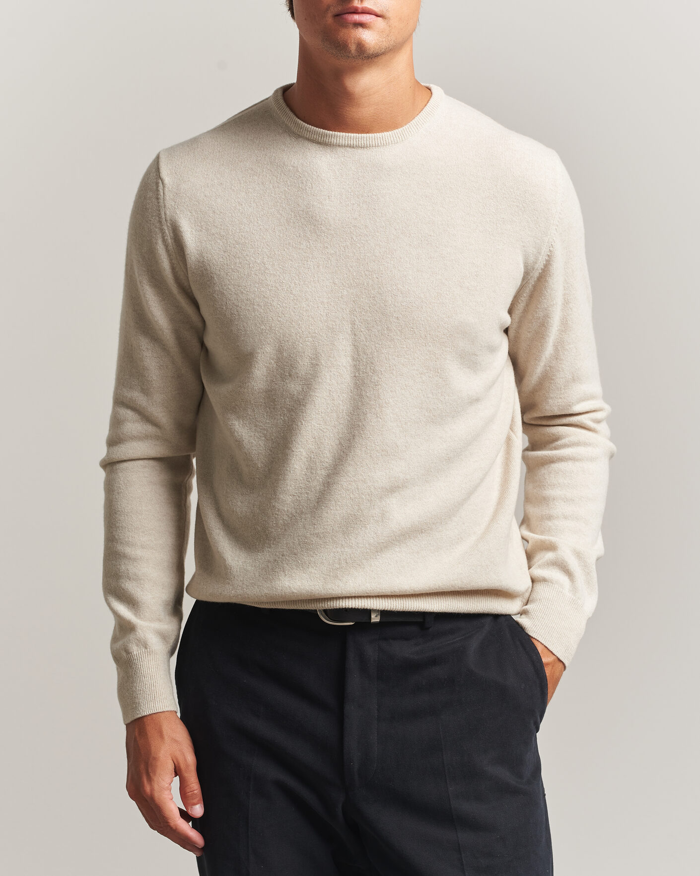 Hombres | Jerséis y prendas de punto | Morgano | Wool/Cashmere Crewneck Beige