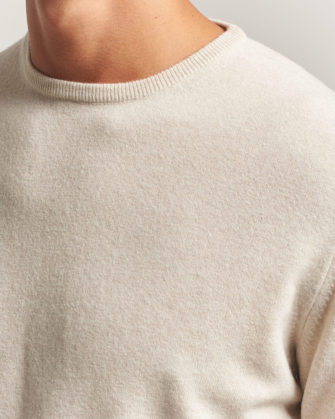 Hombres | Jerséis y prendas de punto | Morgano | Wool/Cashmere Crewneck Beige