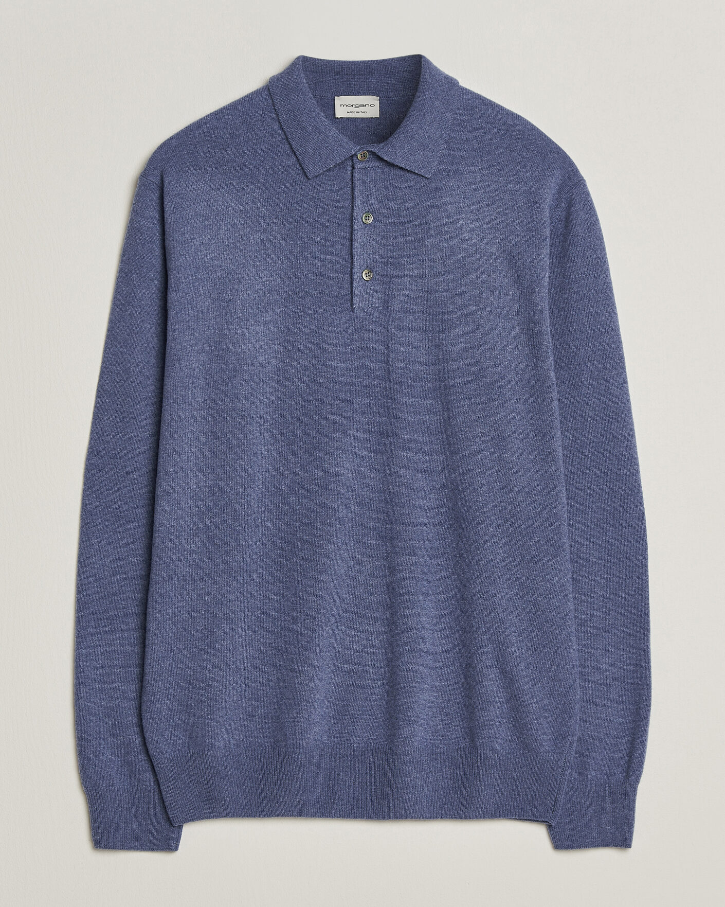 Hombres | Jerséis y prendas de punto | Morgano | Wool/Cashmere Polo Mid Blue