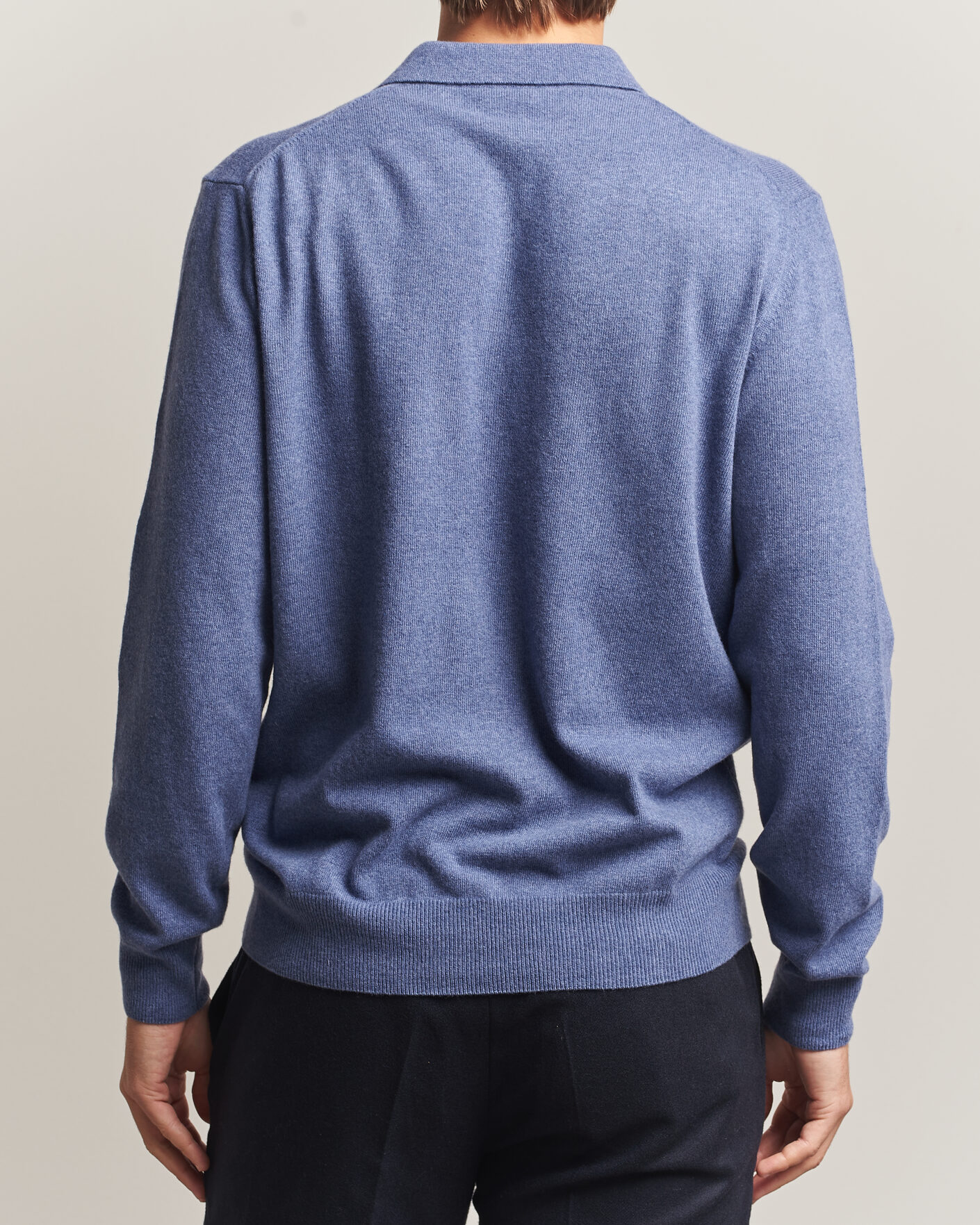Hombres | Jerséis y prendas de punto | Morgano | Wool/Cashmere Polo Mid Blue