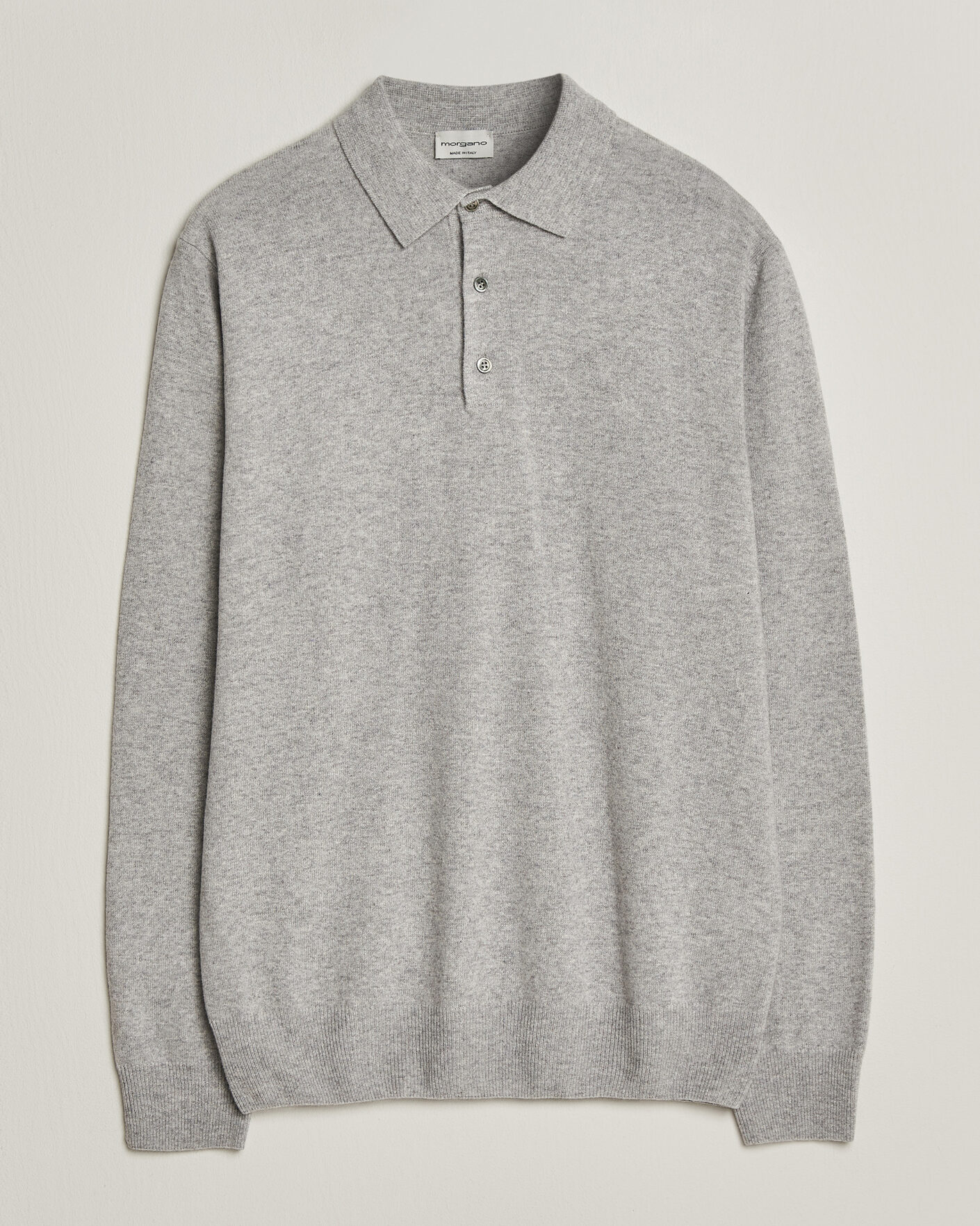 Hombres | Jerséis y prendas de punto | Morgano | Wool/Cashmere Polo Mid Grey