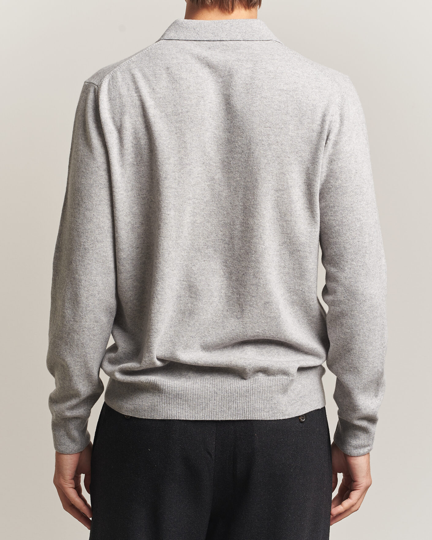 Hombres | Jerséis y prendas de punto | Morgano | Wool/Cashmere Polo Mid Grey