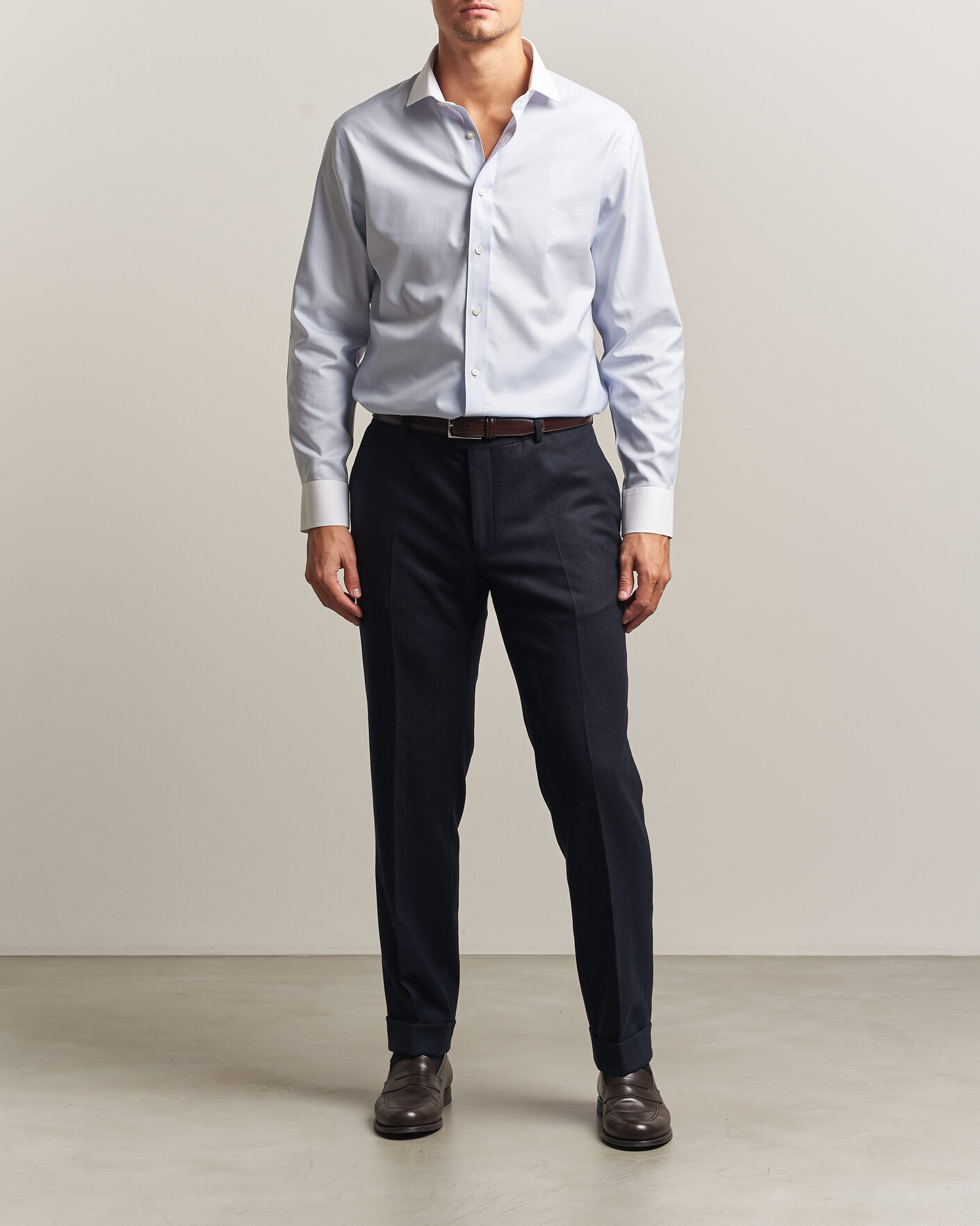 Hombres | Camisas | Charles Tyrwhitt | Slim Fit Non Iron Plain Winchester Shirt Light Blue