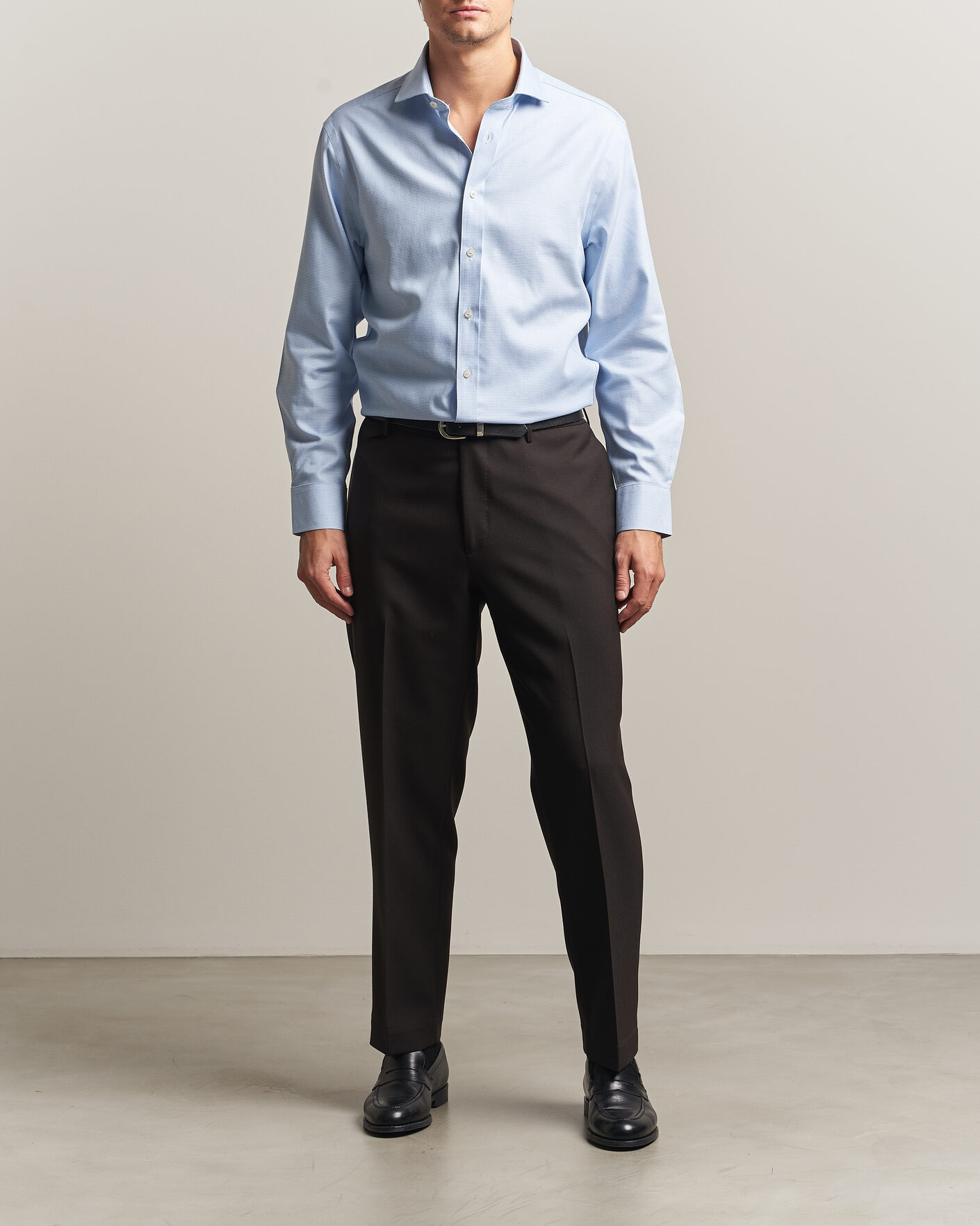 Hombres | Camisas | Charles Tyrwhitt | Slim Fit Non Iron Trafalgar Weave Shirt Sky Blue