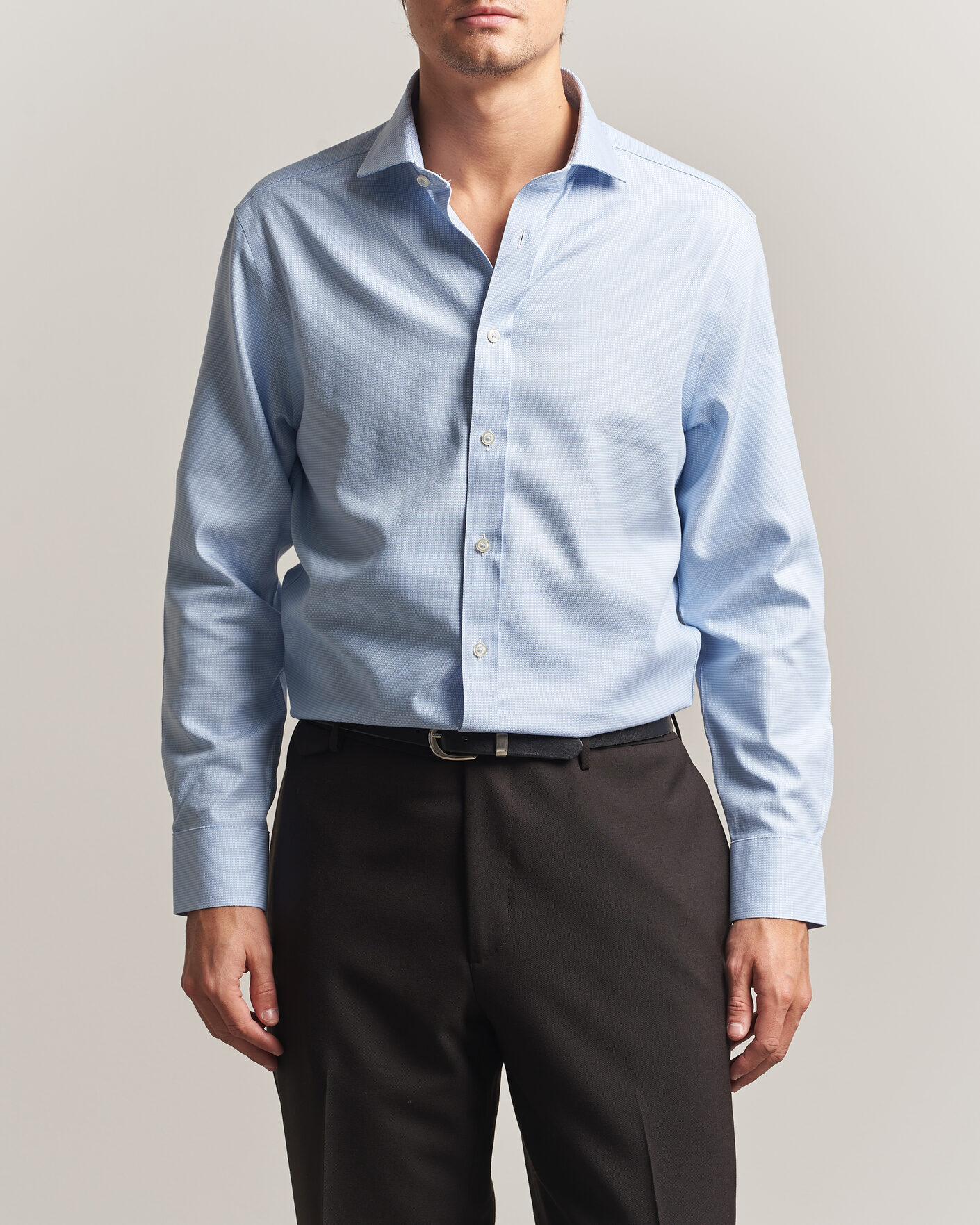 Hombres | Camisas | Charles Tyrwhitt | Slim Fit Non Iron Trafalgar Weave Shirt Sky Blue