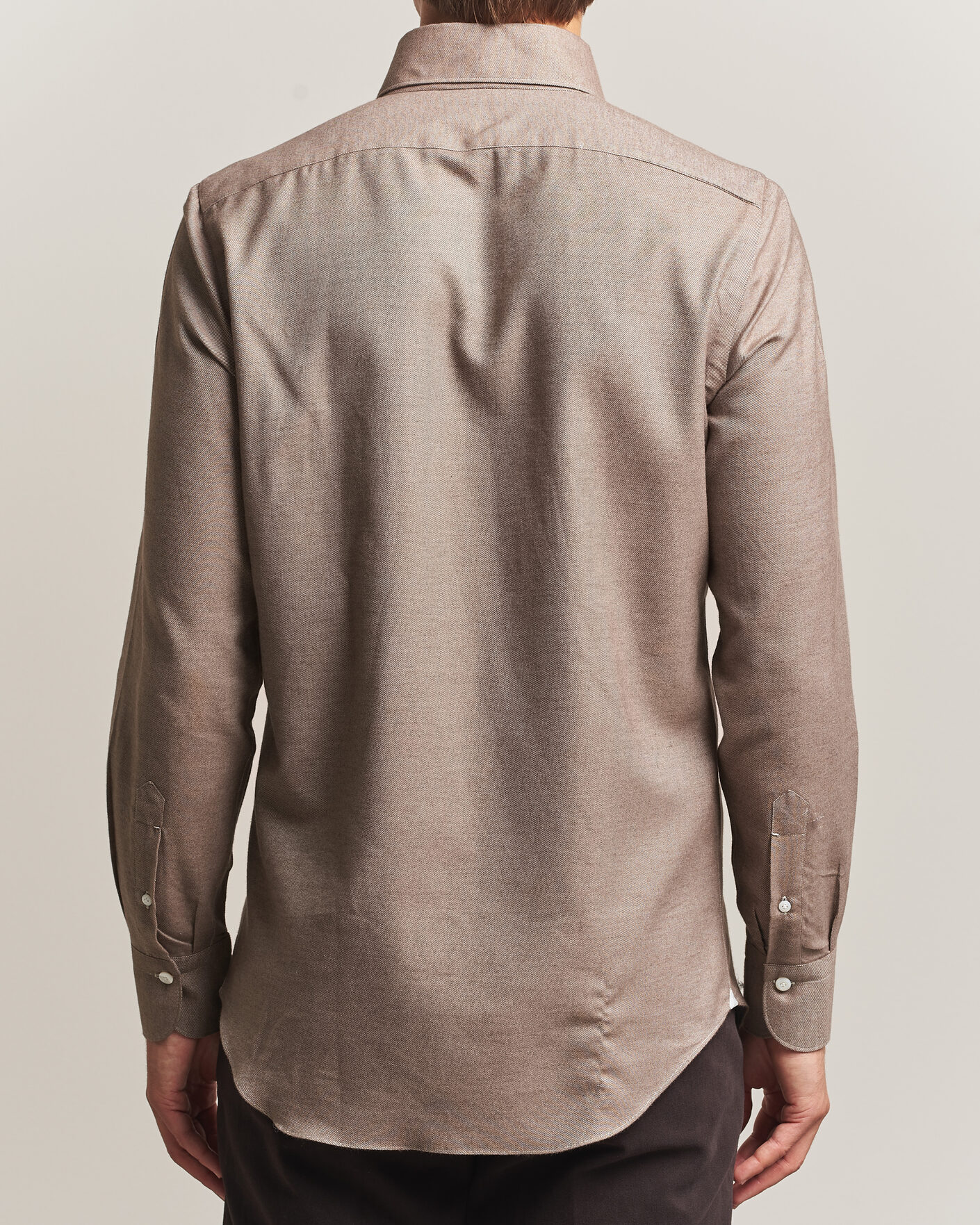 Hombres | Camisas | Finamore Napoli | Milano Slim Cashmere BD Shirt Brown