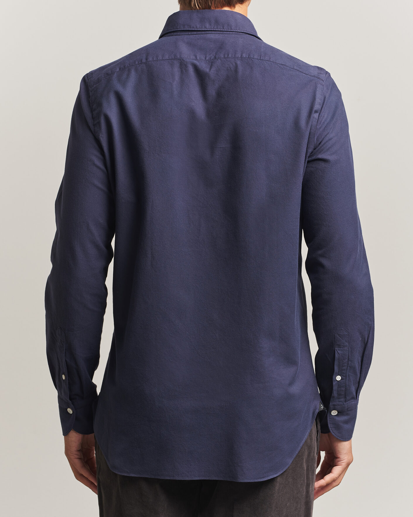 Hombres | Camisas | Finamore Napoli | Gaeta Flannel Sport Shirt Navy