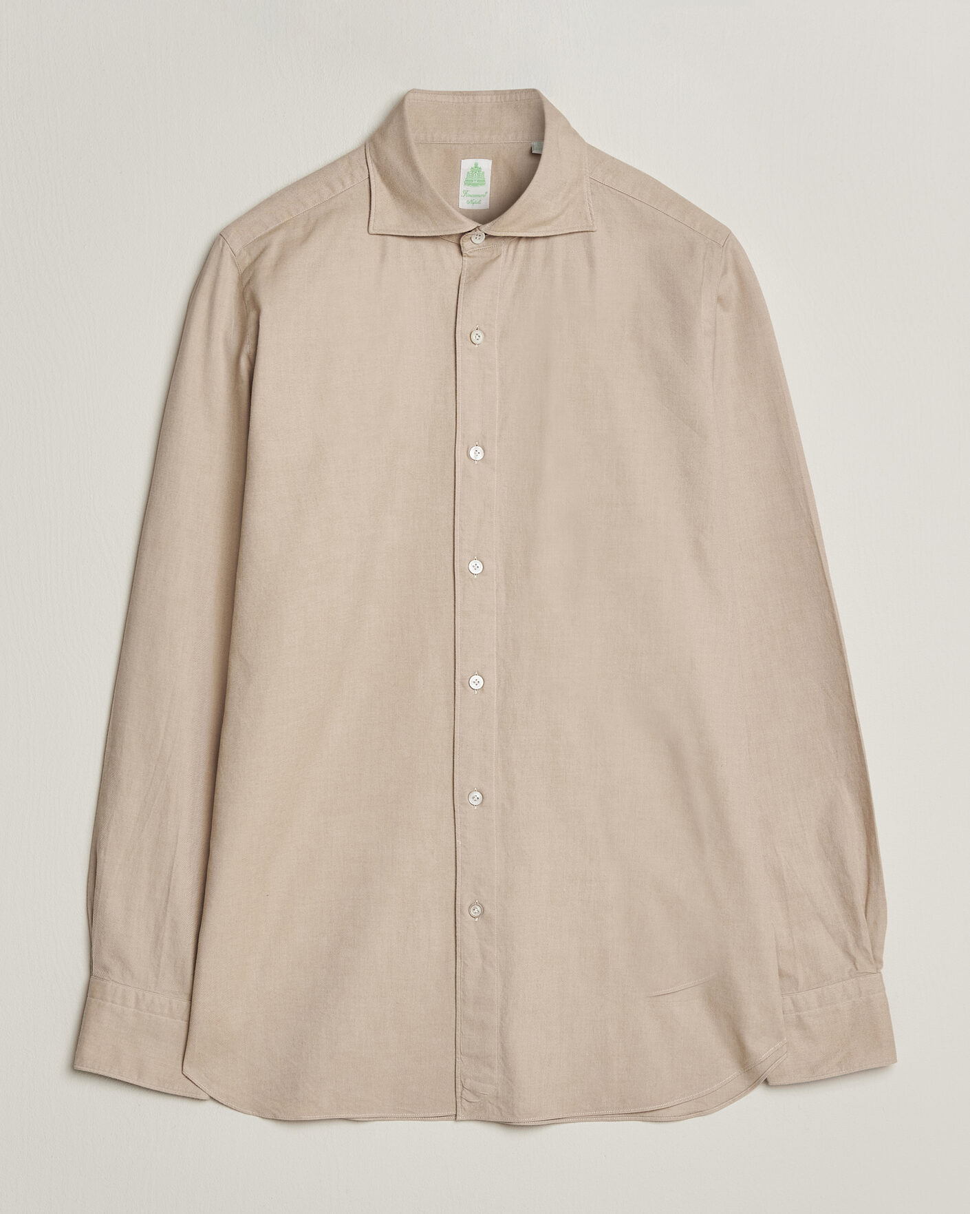 Hombres | Camisas | Finamore Napoli | Gaeta Flannel Sport Shirt Beige
