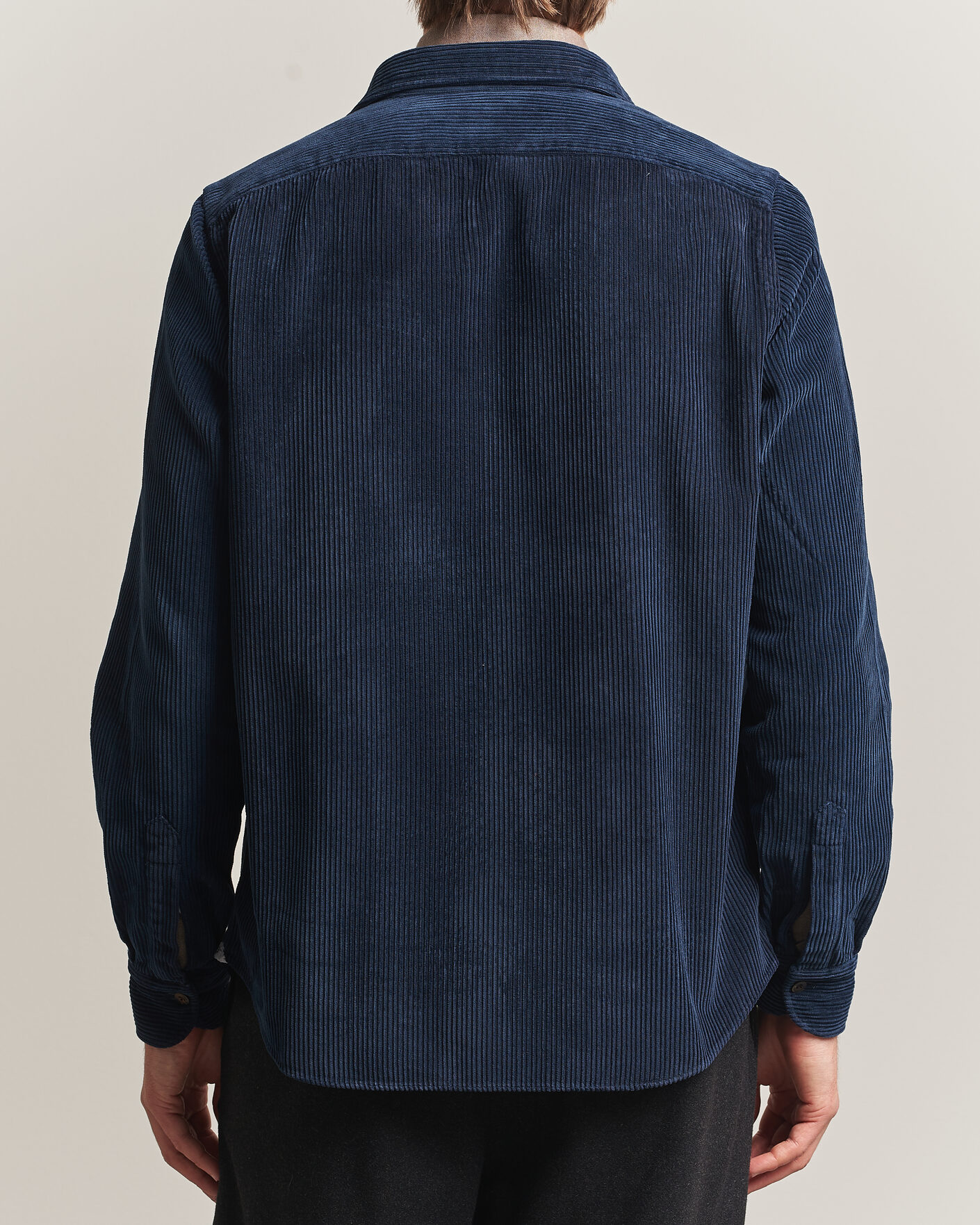 Hombres | Camisas | Finamore Napoli | Garment Dyed Corduroy Overshirt Navy