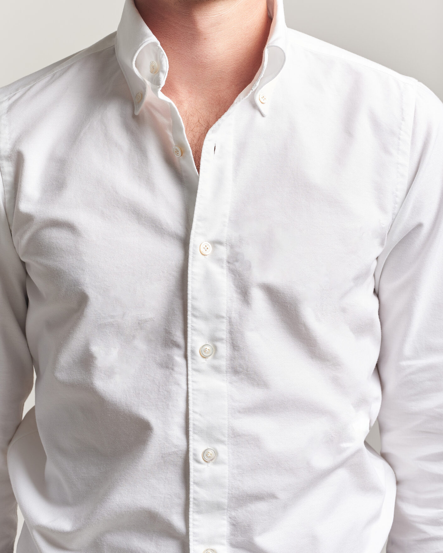 Hombres | Camisas | Finamore Napoli | Gaeta Oxford Button Down Shirt White
