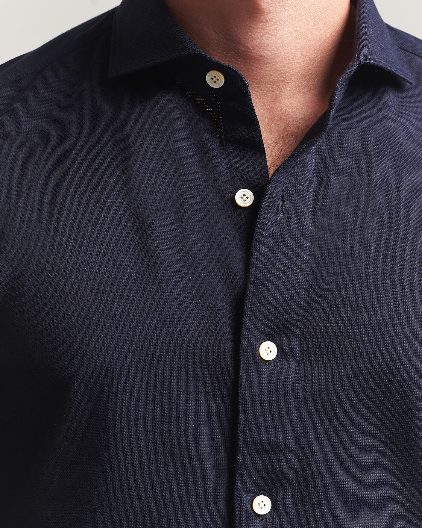 Hombres | Camisas | Finamore Napoli | Cotton/Cashmere Jersey Shirt Navy