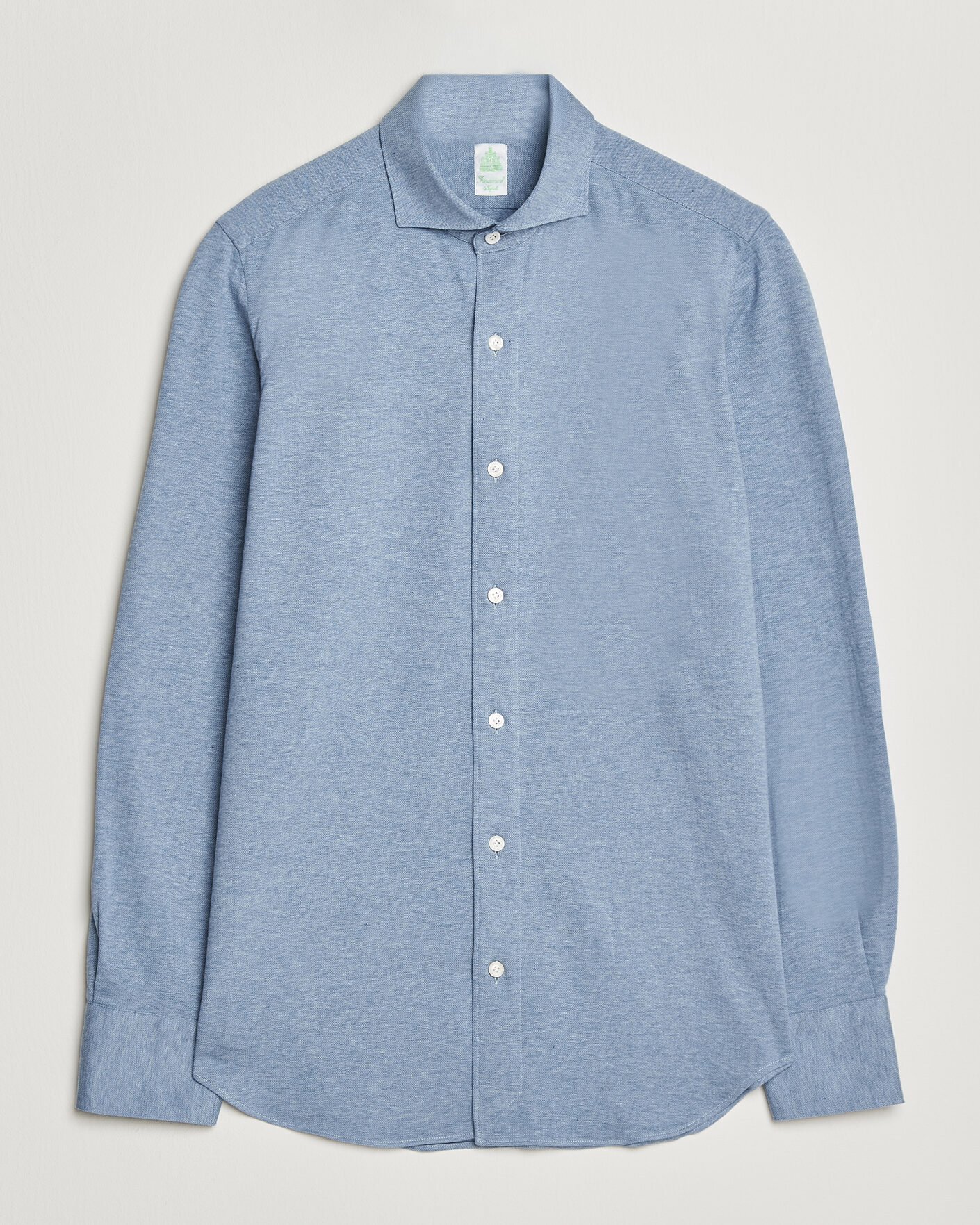 Hombres | Camisas | Finamore Napoli | Cotton/Cashmere Jersey Shirt Light Blue