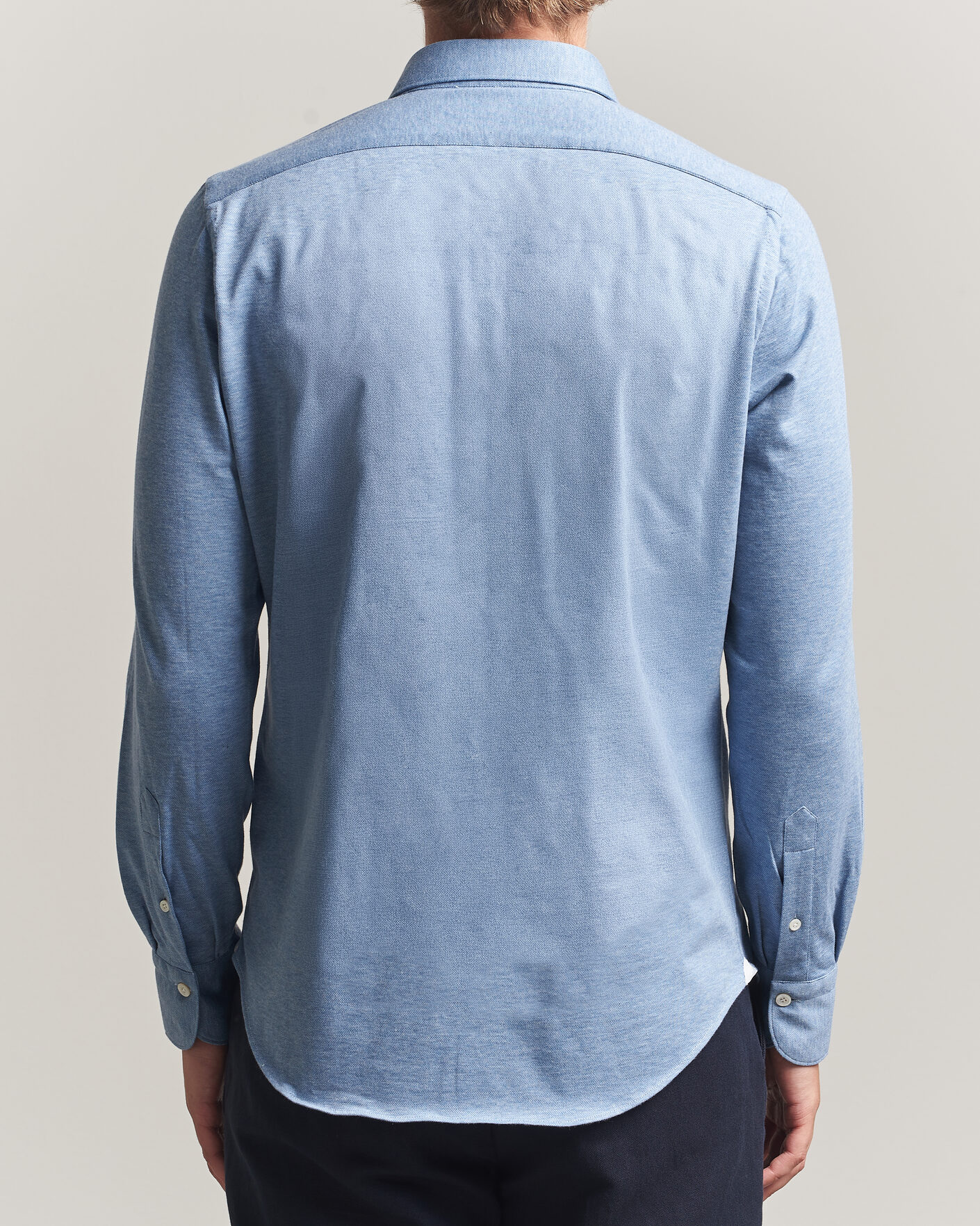 Hombres | Camisas | Finamore Napoli | Cotton/Cashmere Jersey Shirt Light Blue