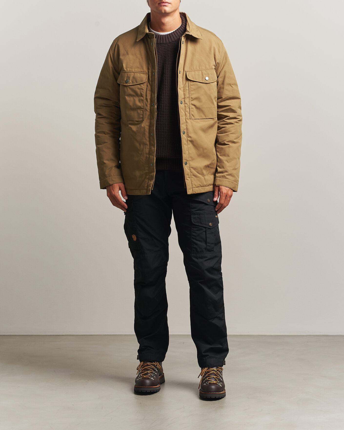 Hombres | Abrigos y chaquetas | Fjällräven | Övik Down Shirt Jacket Wood Brown