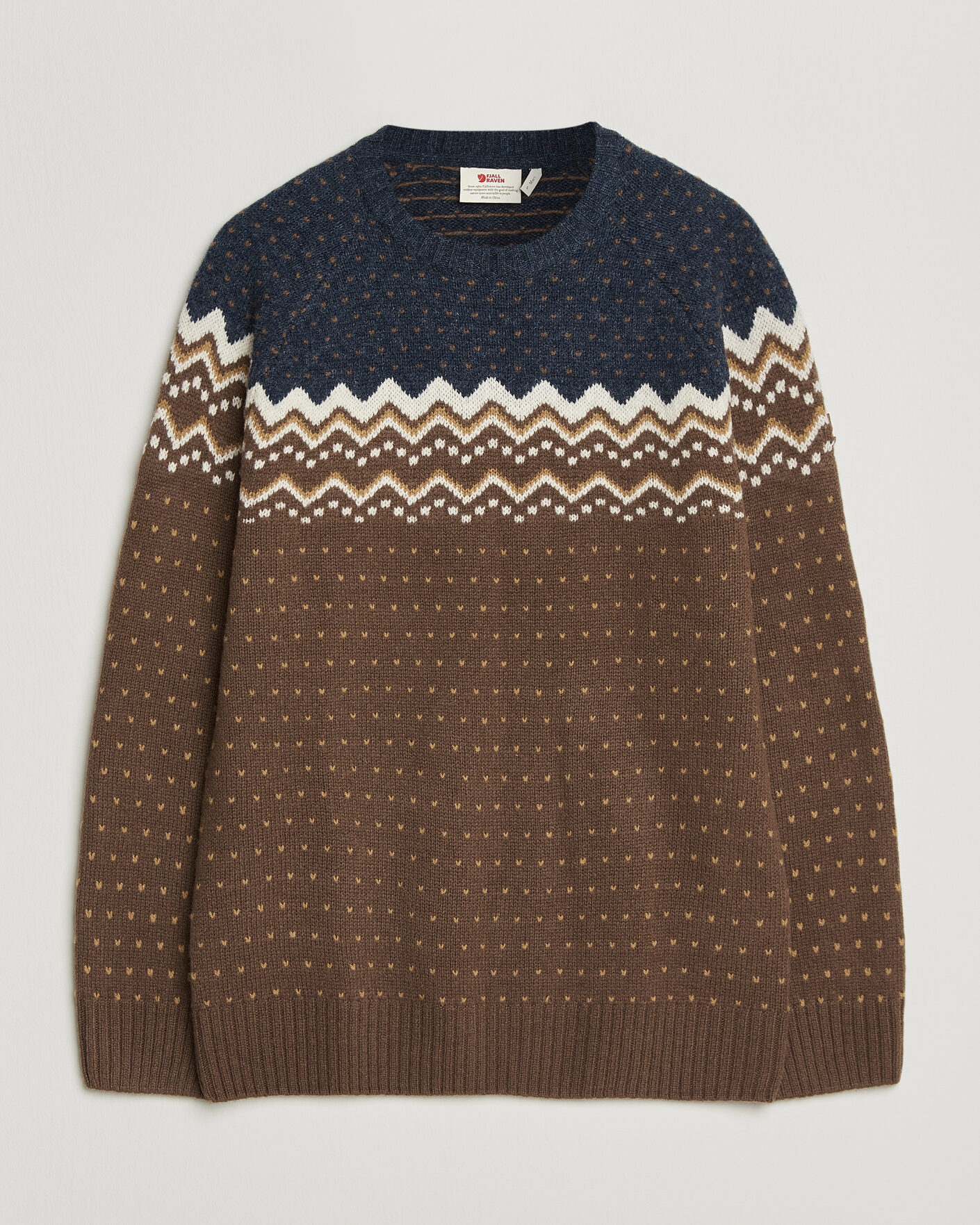 Hombres | Jerséis y prendas de punto | Fjällräven | Övik Knit Wool Sweater Dark Oak