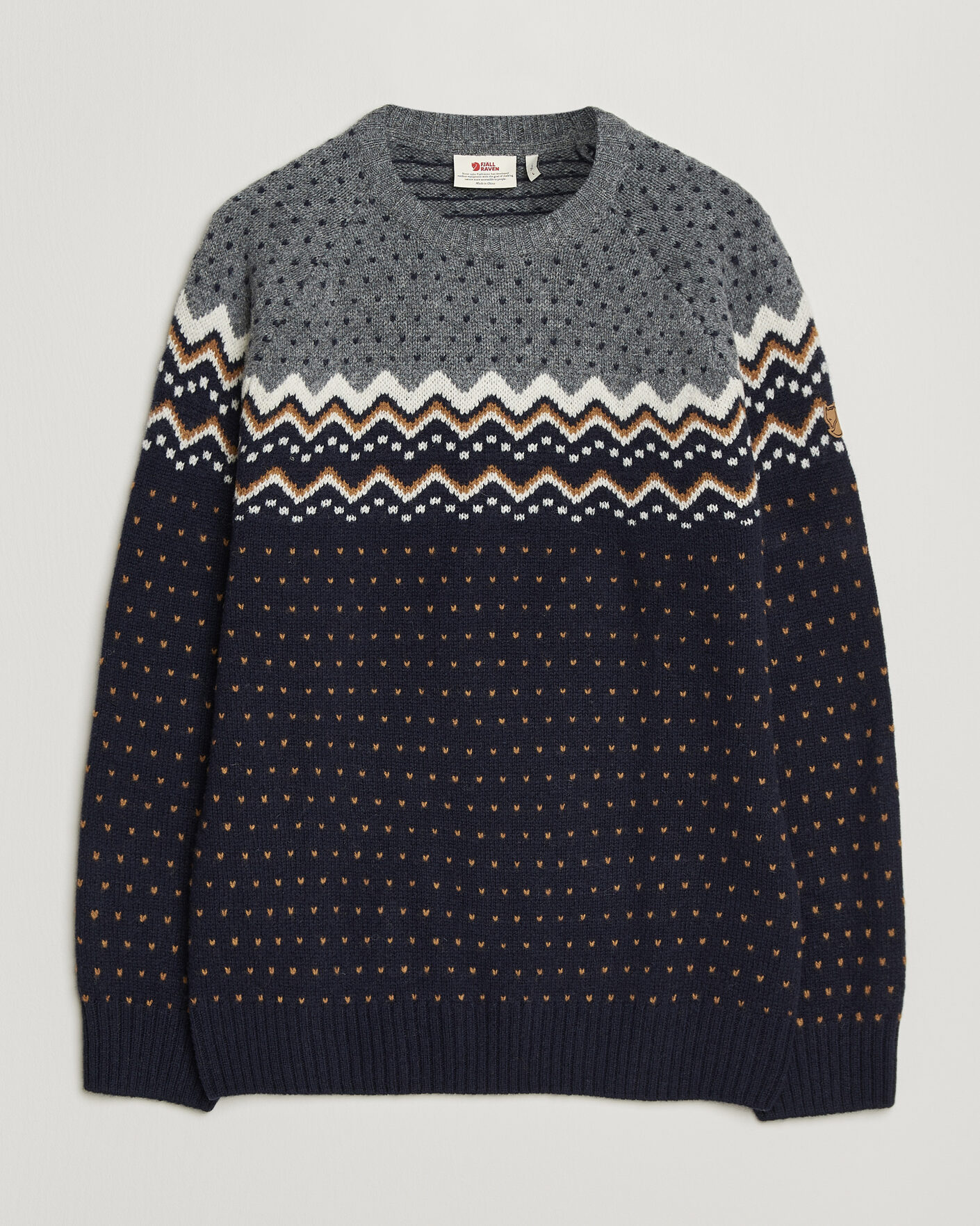 Hombres | Jerséis y prendas de punto | Fjällräven | Övik Knit Wool Sweater Dark Navy