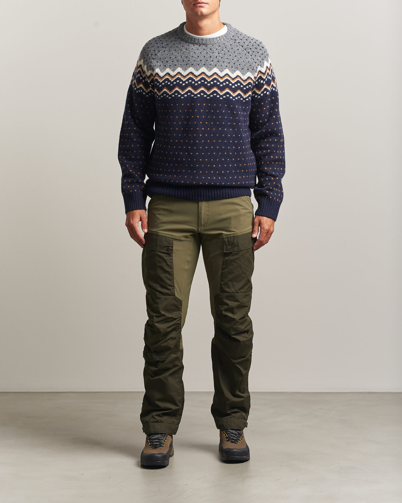 Hombres | Jerséis y prendas de punto | Fjällräven | Övik Knit Wool Sweater Dark Navy