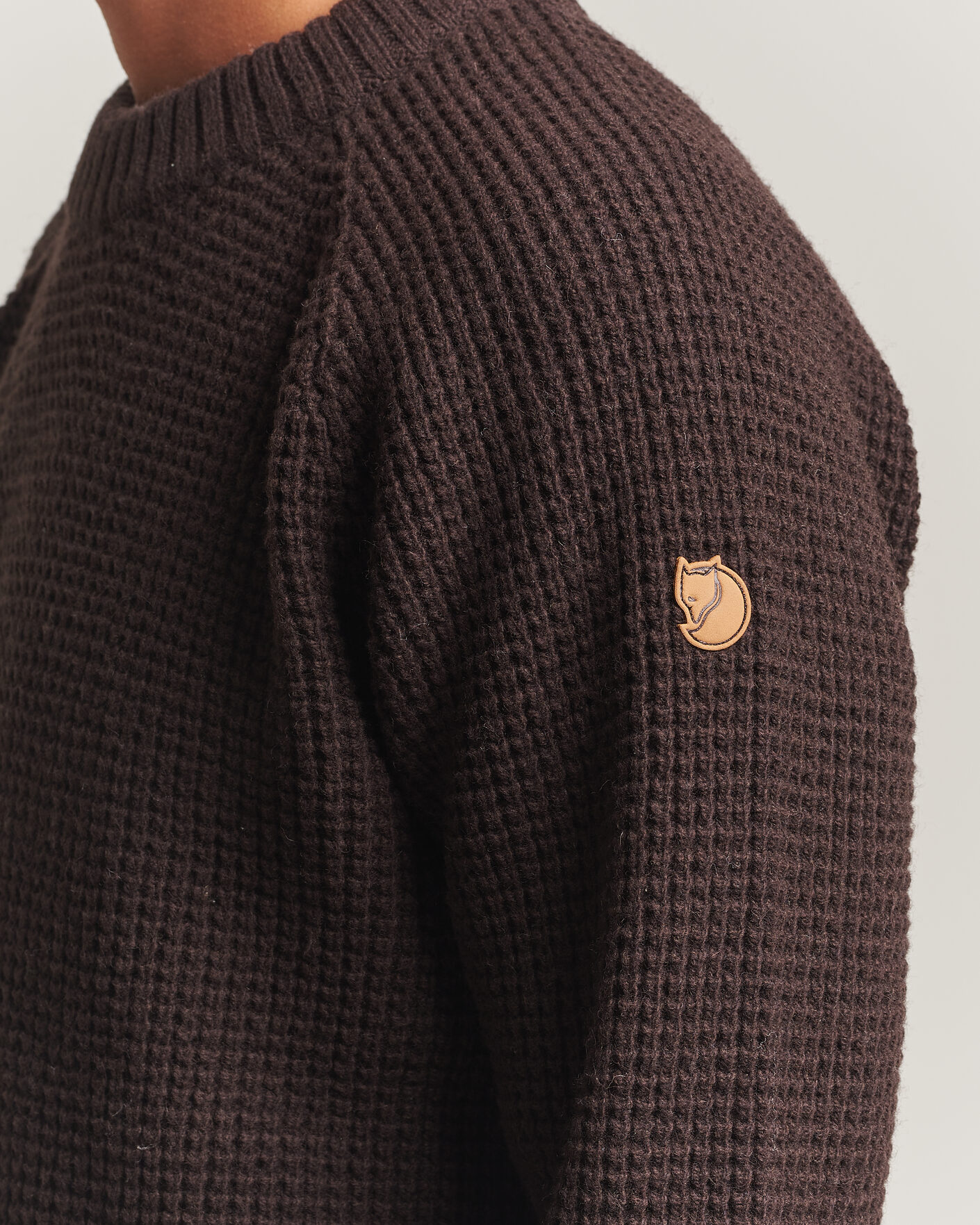 Hombres | Jerséis y prendas de punto | Fjällräven | Övik Wool Waffle Knit Black Oak