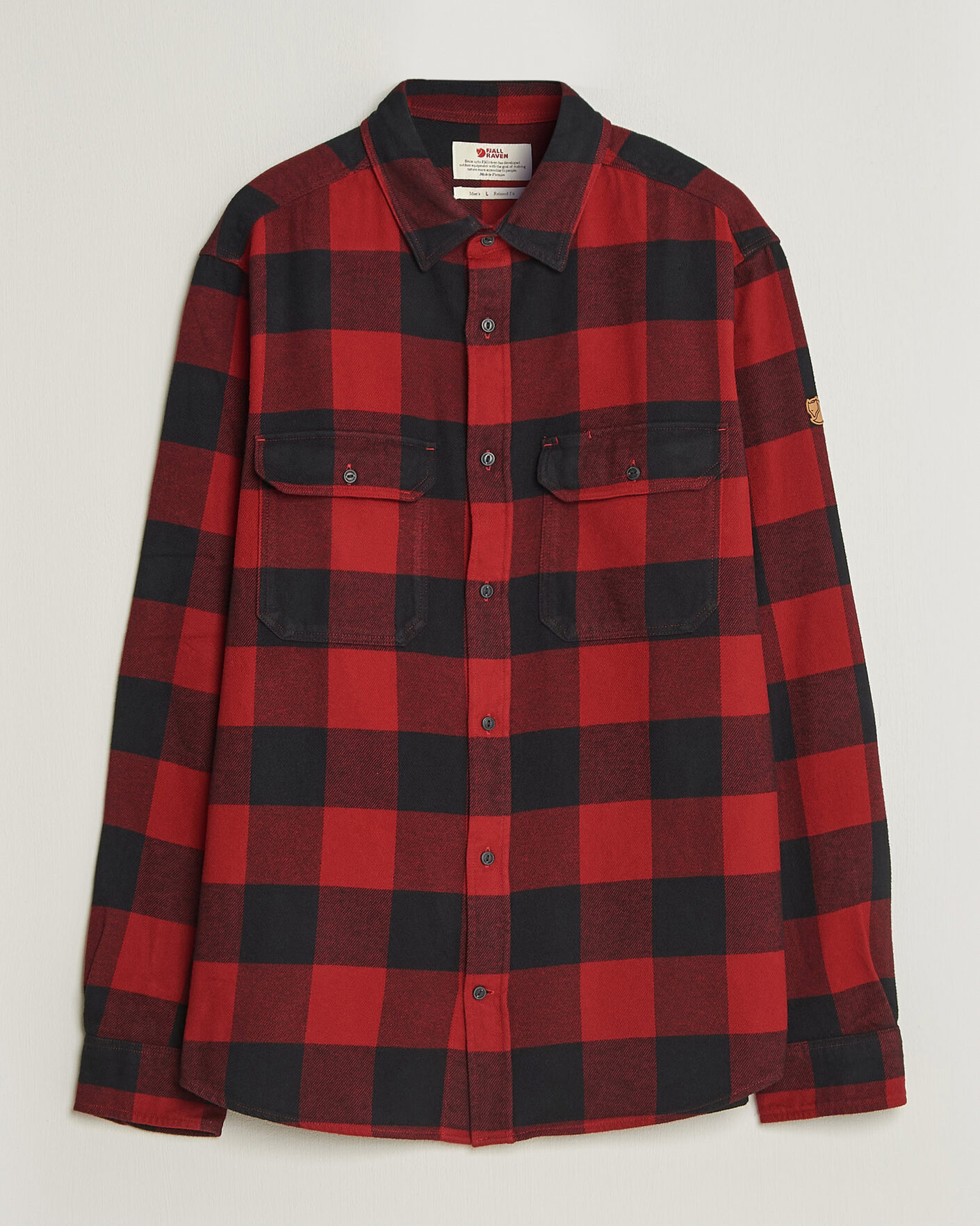 Hombres | Camisas | Fjällräven | Övik Heavy Flannel Shirt Red/Black