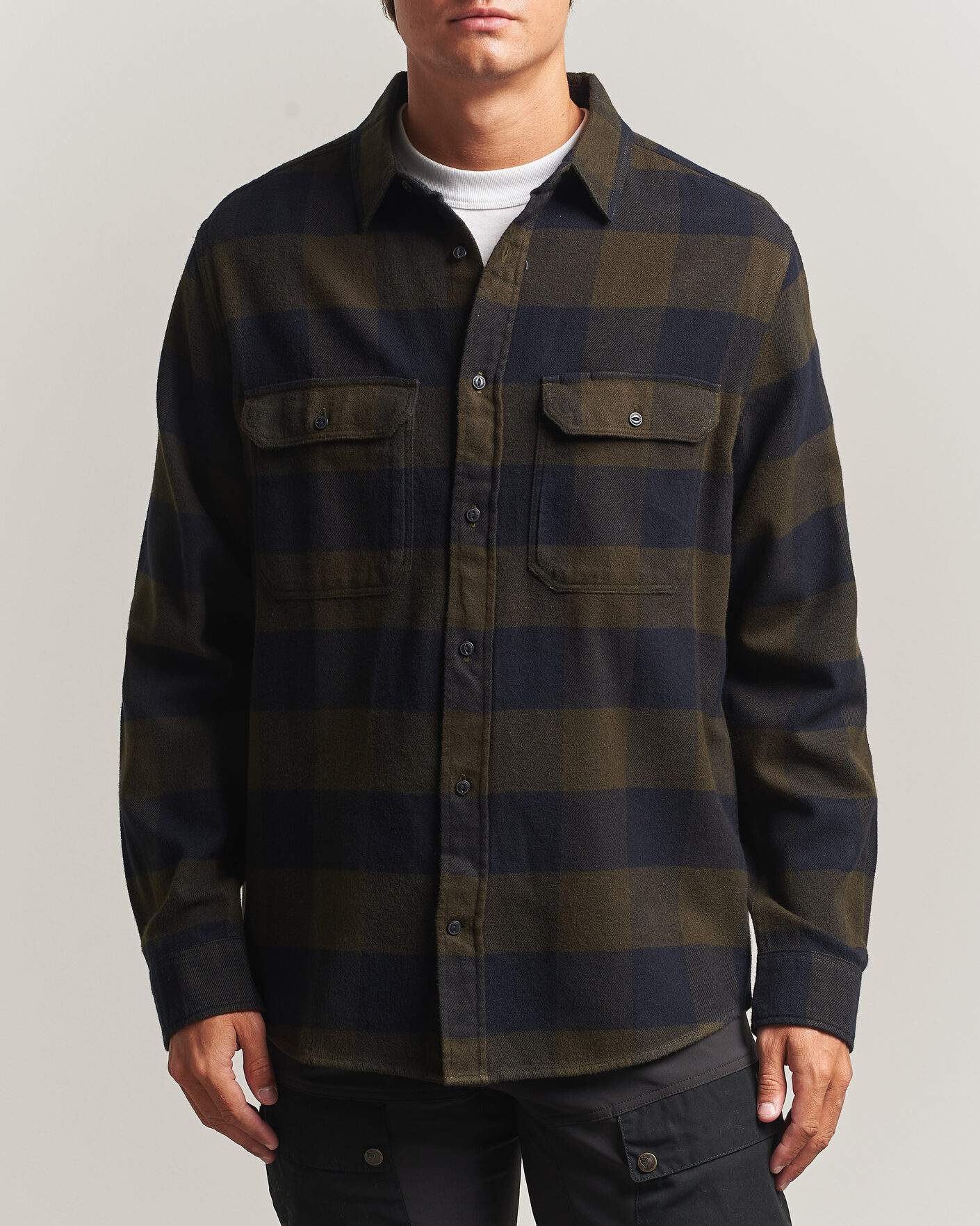 Hombres | Camisas | Fjällräven | Övik Heavy Flannel Shirt Deep Forest