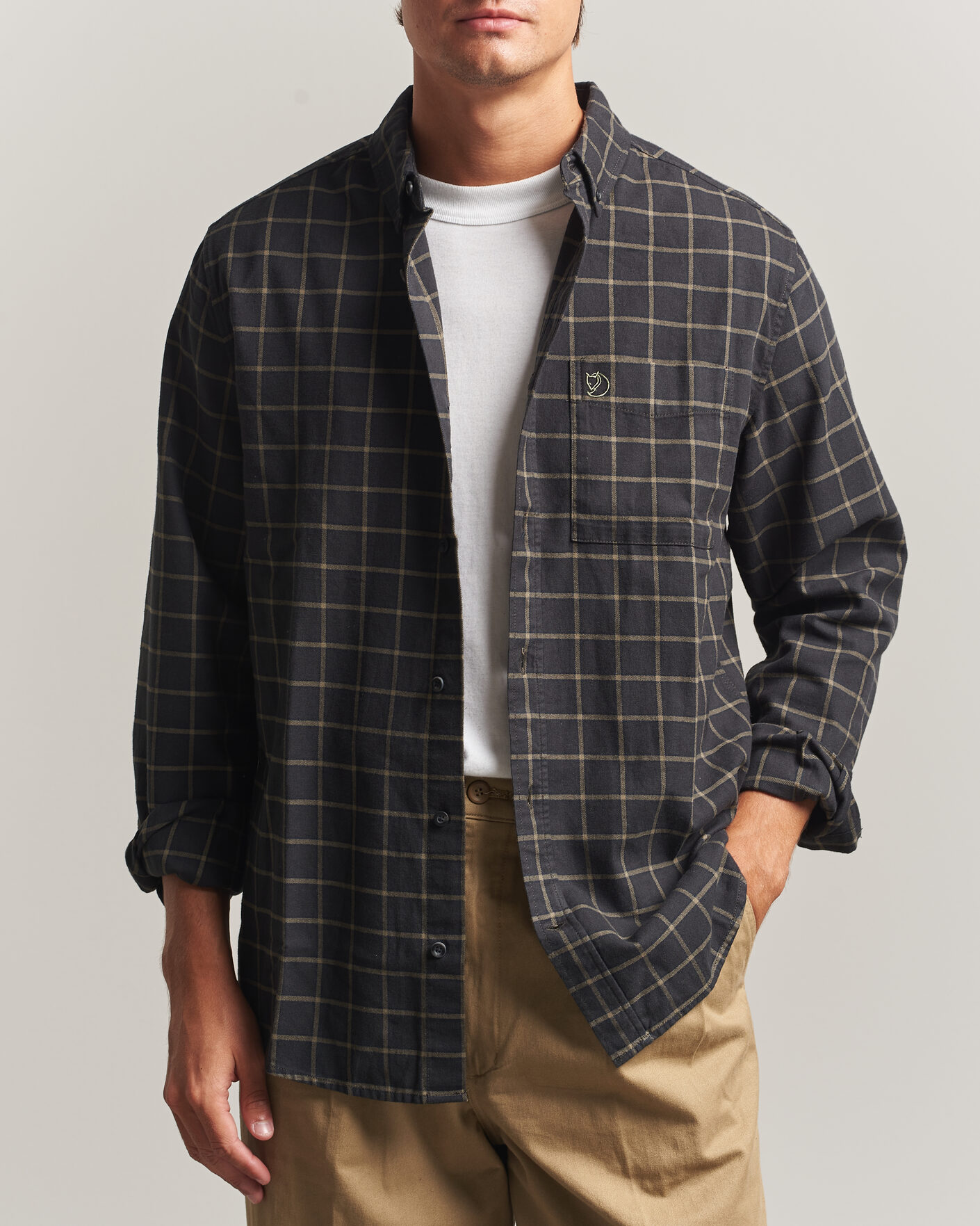 Hombres | Camisas | Fjällräven | Övik Flannel Shirt Dark Grey