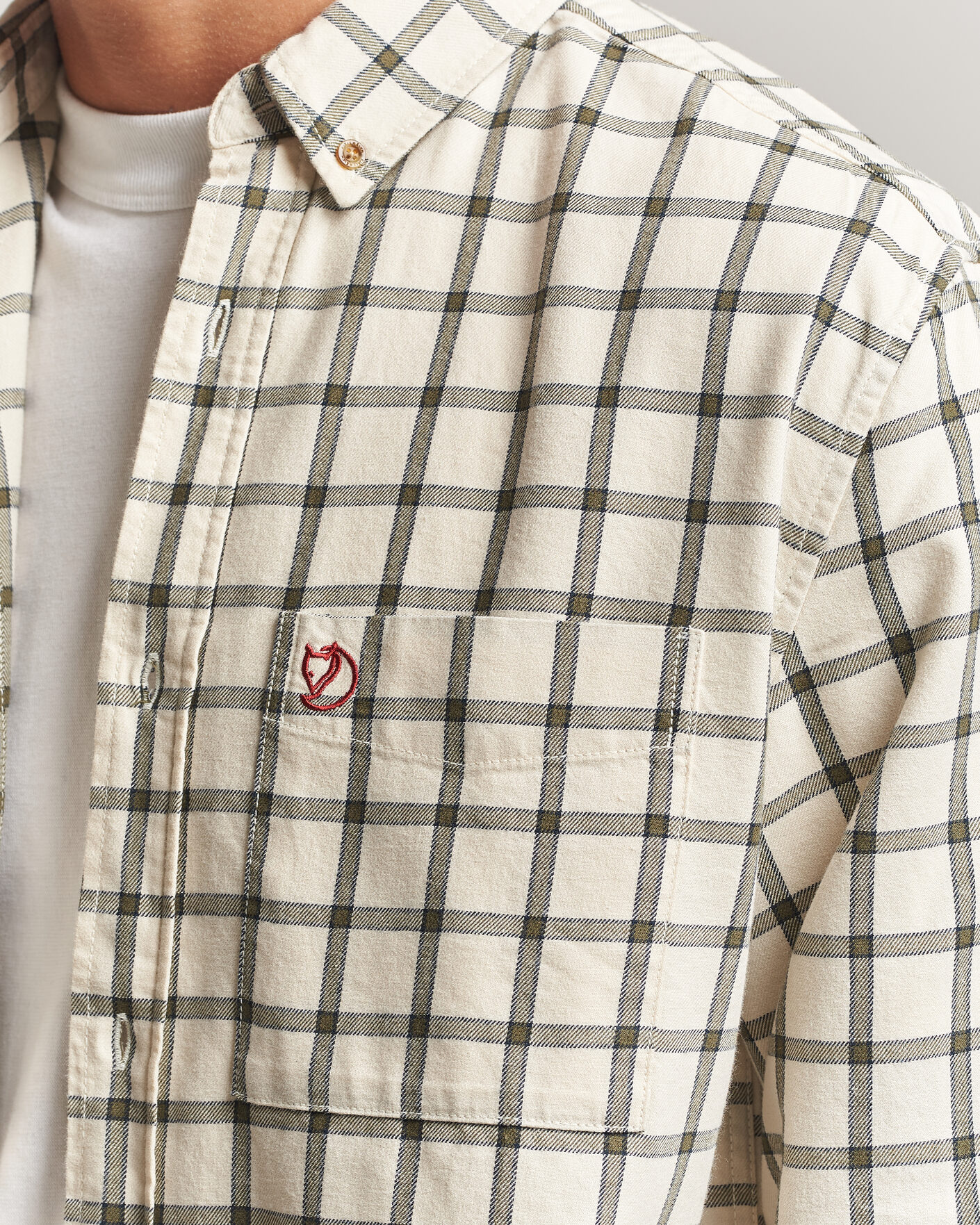 Hombres | Camisas | Fjällräven | Övik Flannel Shirt Chalk White