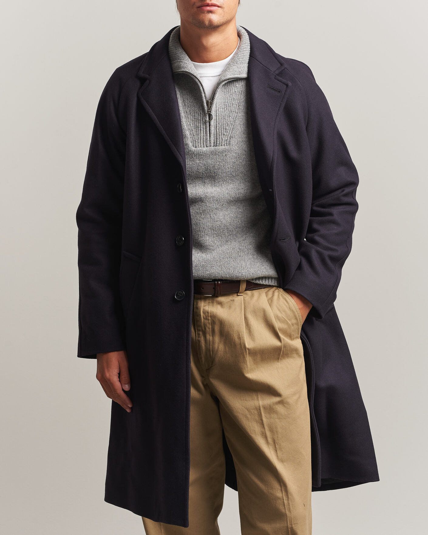 Hombres | Abrigos y chaquetas | Gloverall | Chesterfield Wool/Cashmere Refined Coat Navy