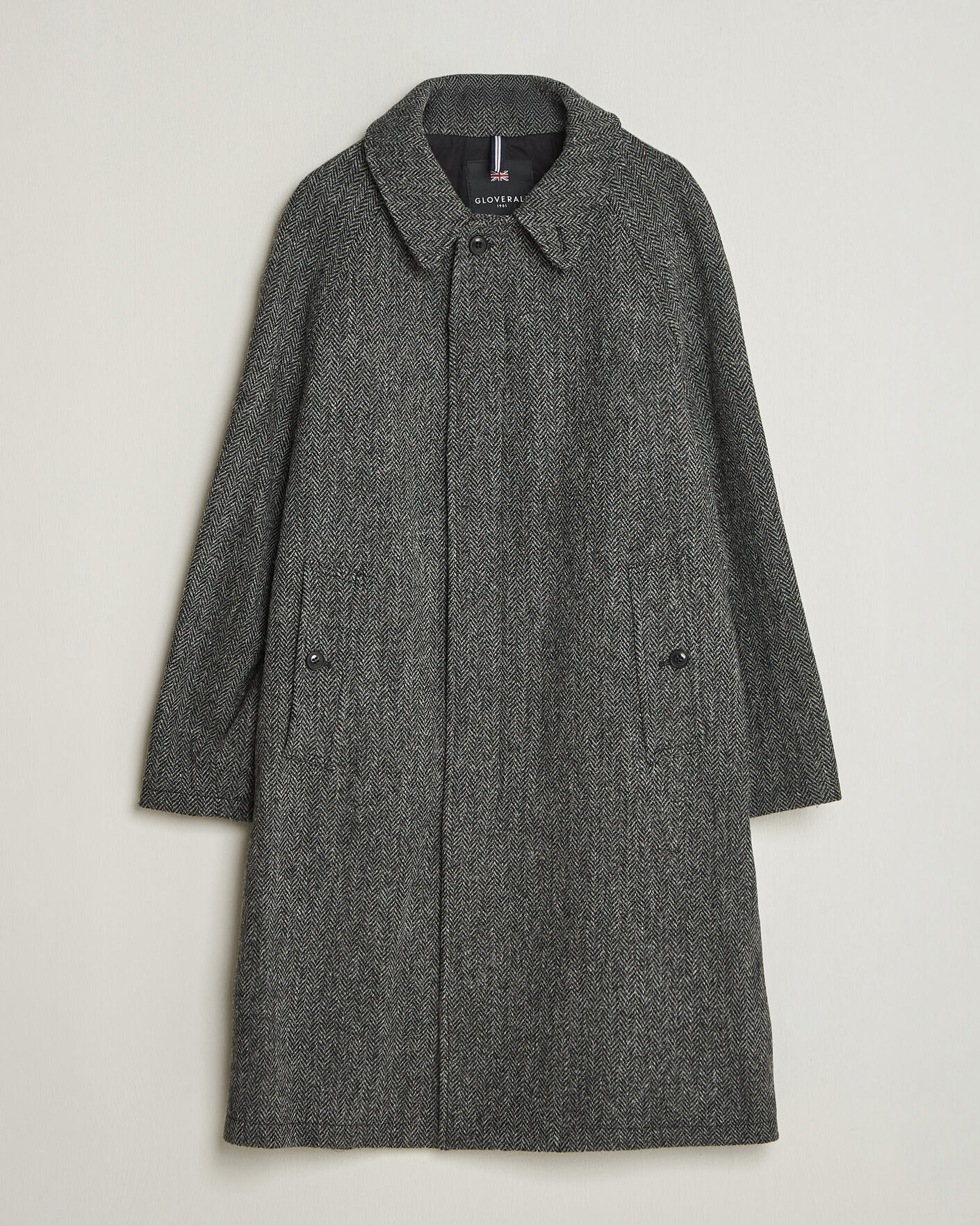 Hombres | Abrigos y chaquetas | Gloverall | Hynes Harris Tweed Coat Charcoal Herringbone