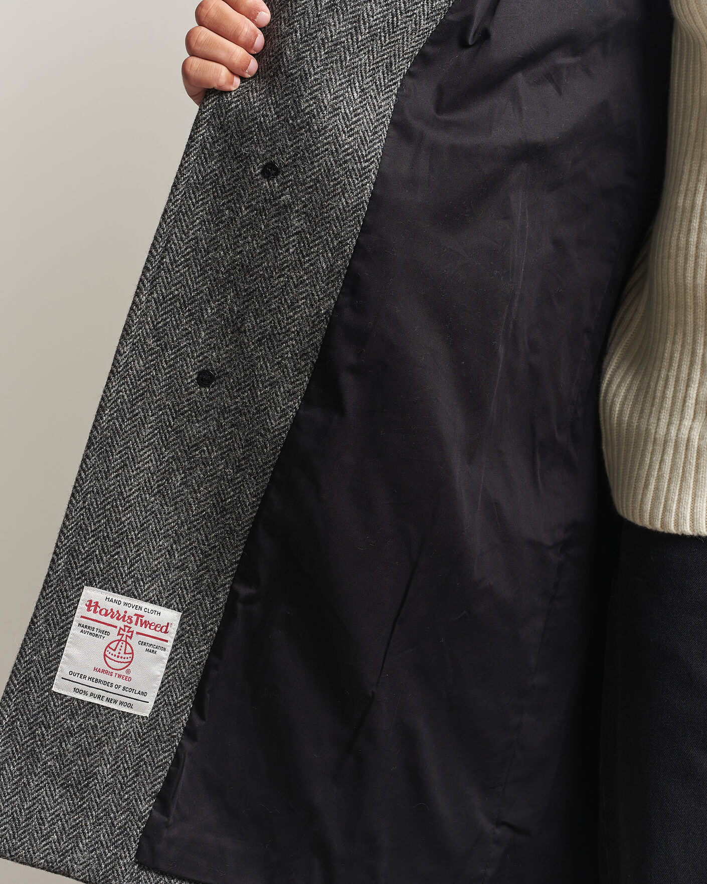 Hombres | Abrigos y chaquetas | Gloverall | Hynes Harris Tweed Coat Charcoal Herringbone