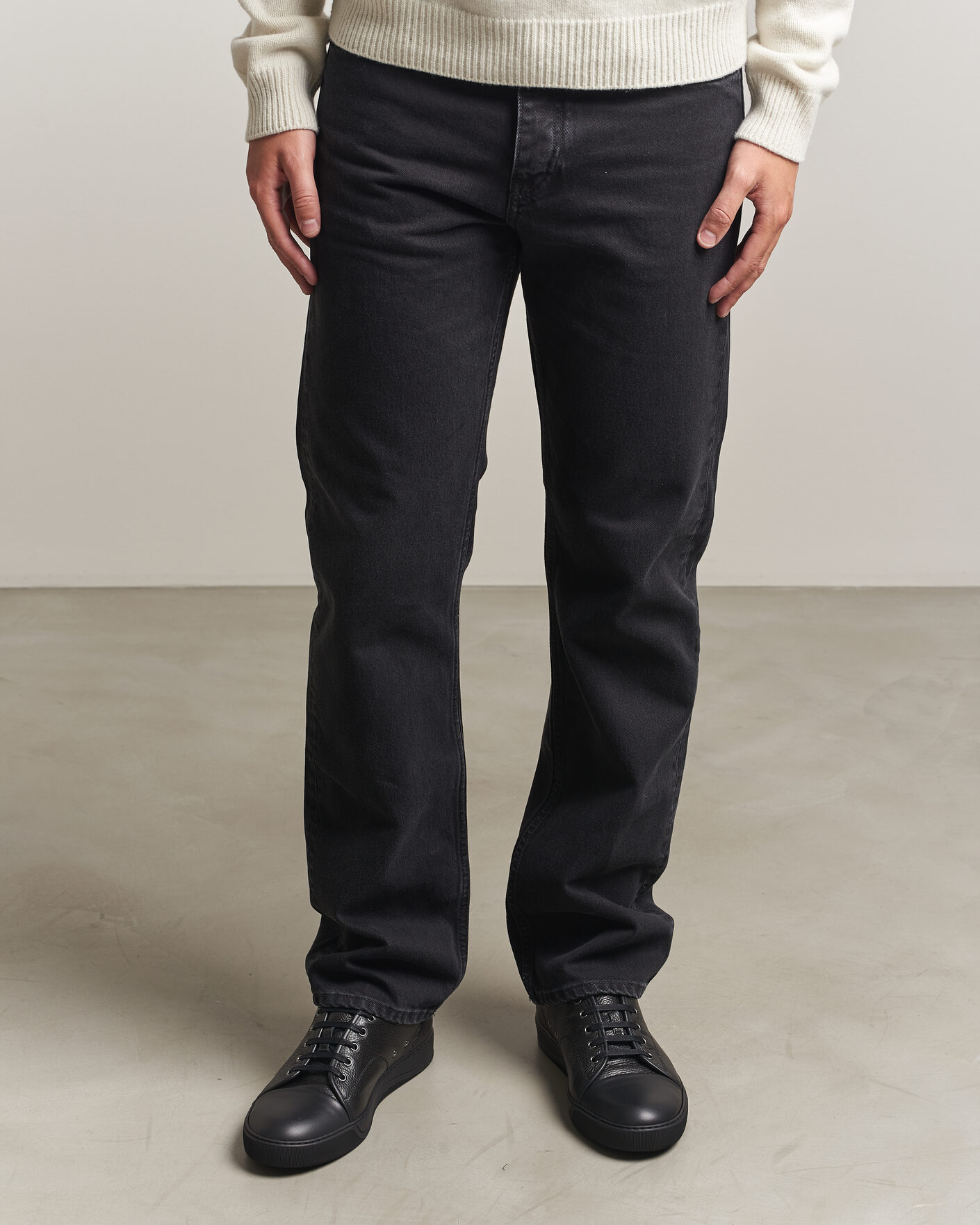 Hombres | Zapatillas | Lanvin | DBB1 Grain Leather Cap Toe Sneaker Black