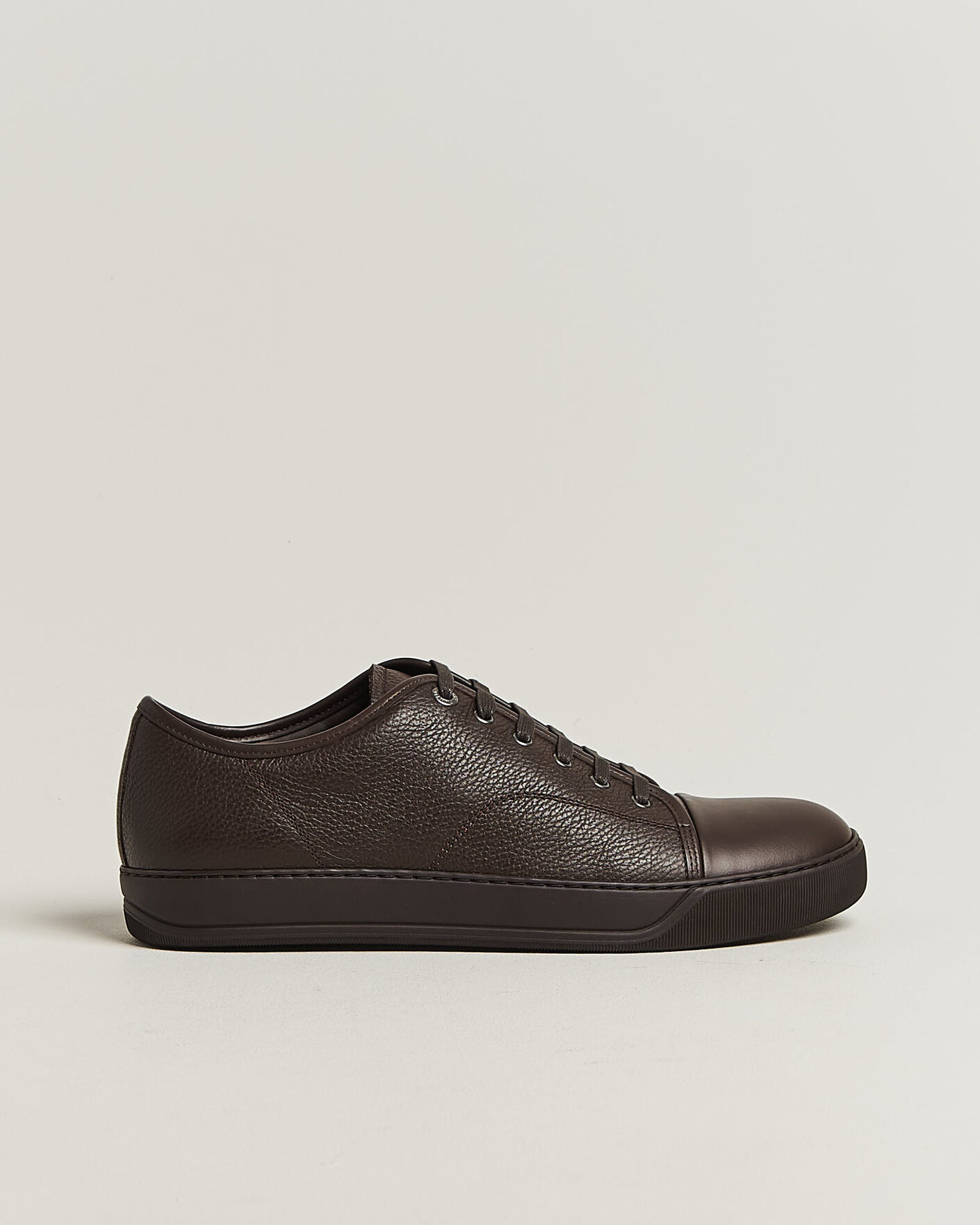 Hombres | Zapatillas | Lanvin | DBB1 Grain Leather Cap Toe Sneaker Brown