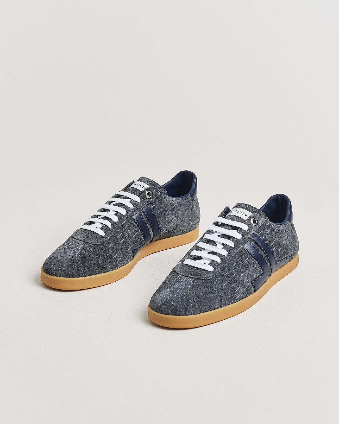 Hombres | Zapatillas | Lanvin | Glen Leather Sneakers Grey/Navy