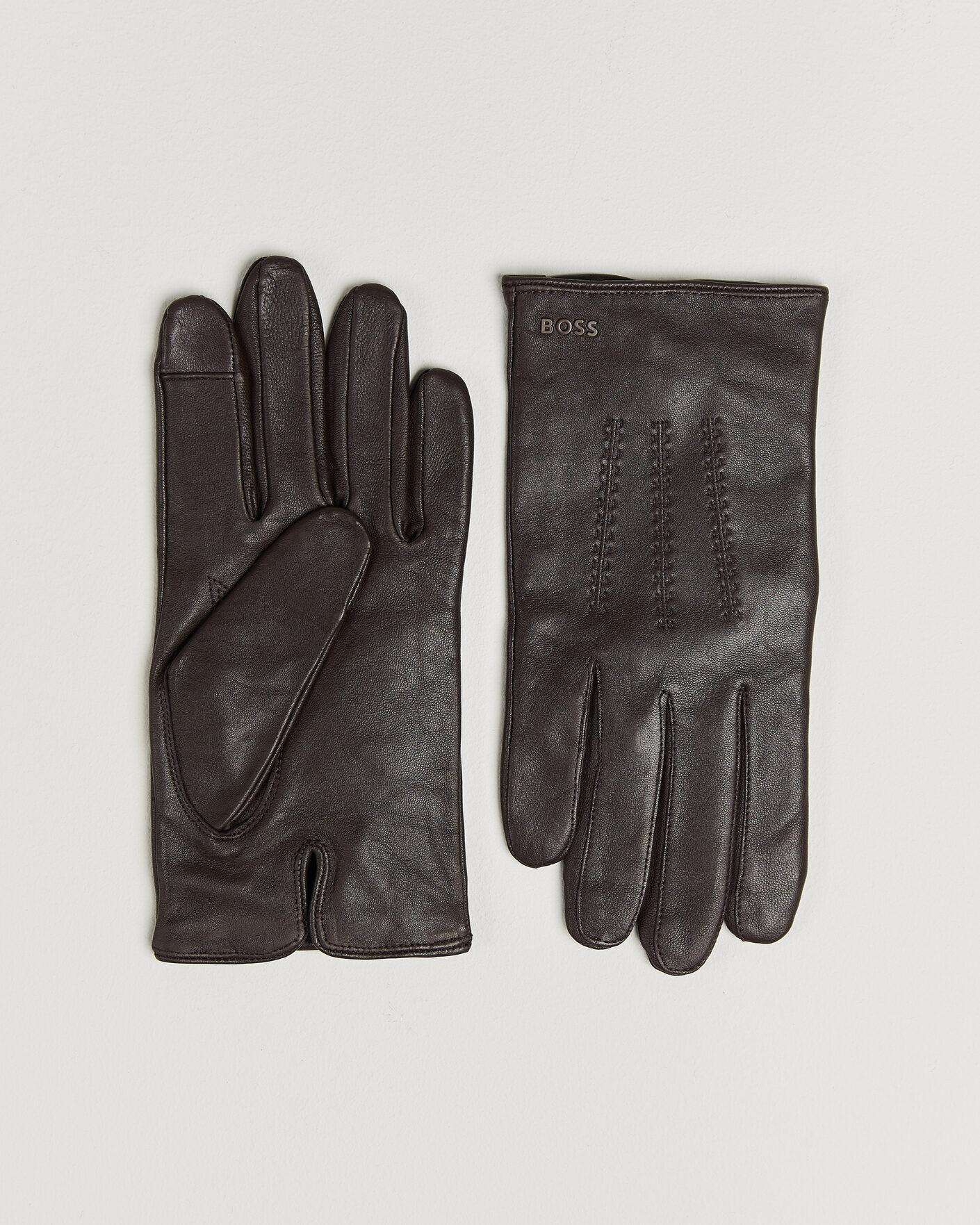 Hombres | Guantes | BOSS BLACK | Hainz Leather Glove Dark Brown