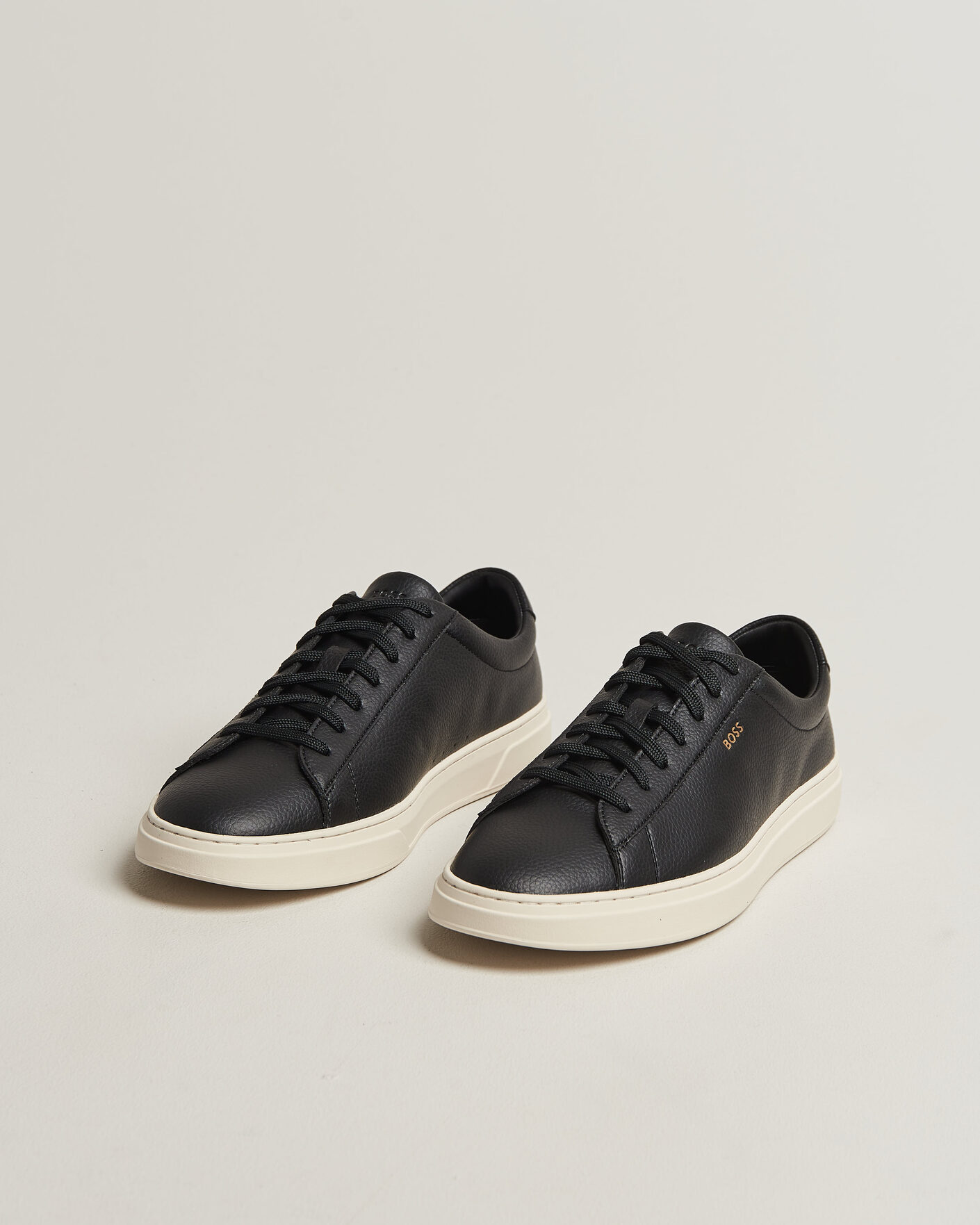 Hombres | Zapatillas | BOSS BLACK | Kieran Grained Leather Sneaker Black