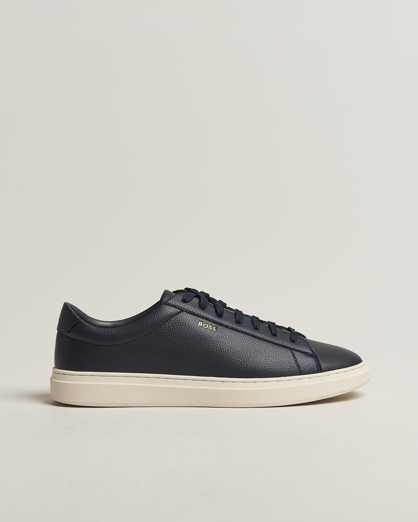 Hombres | Zapatillas | BOSS BLACK | Kieran Grained Leather Sneaker Dark Blue