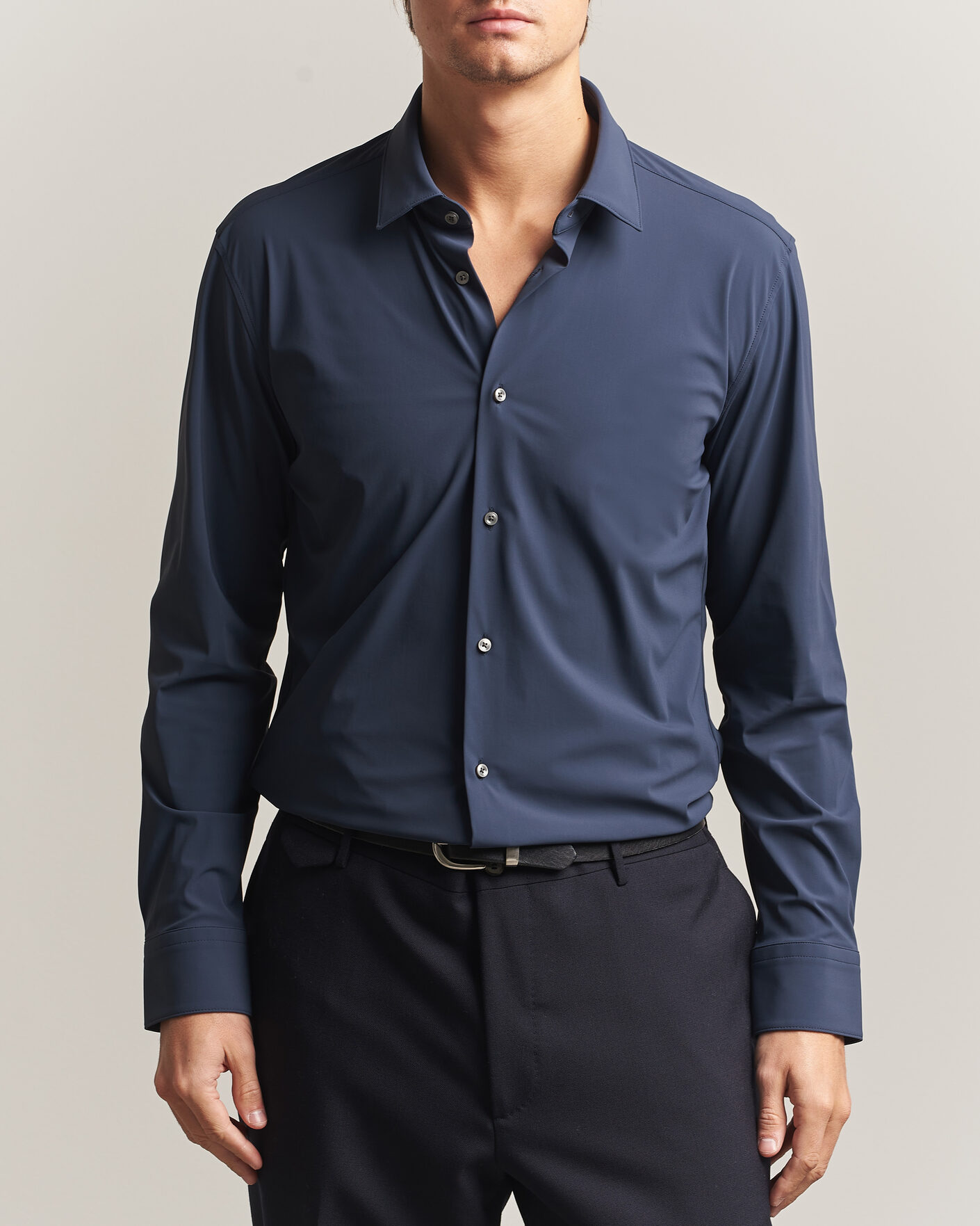 Hombres | Camisas | BOSS BLACK | Hank 4-Way Stretch Shirt Dark Blue