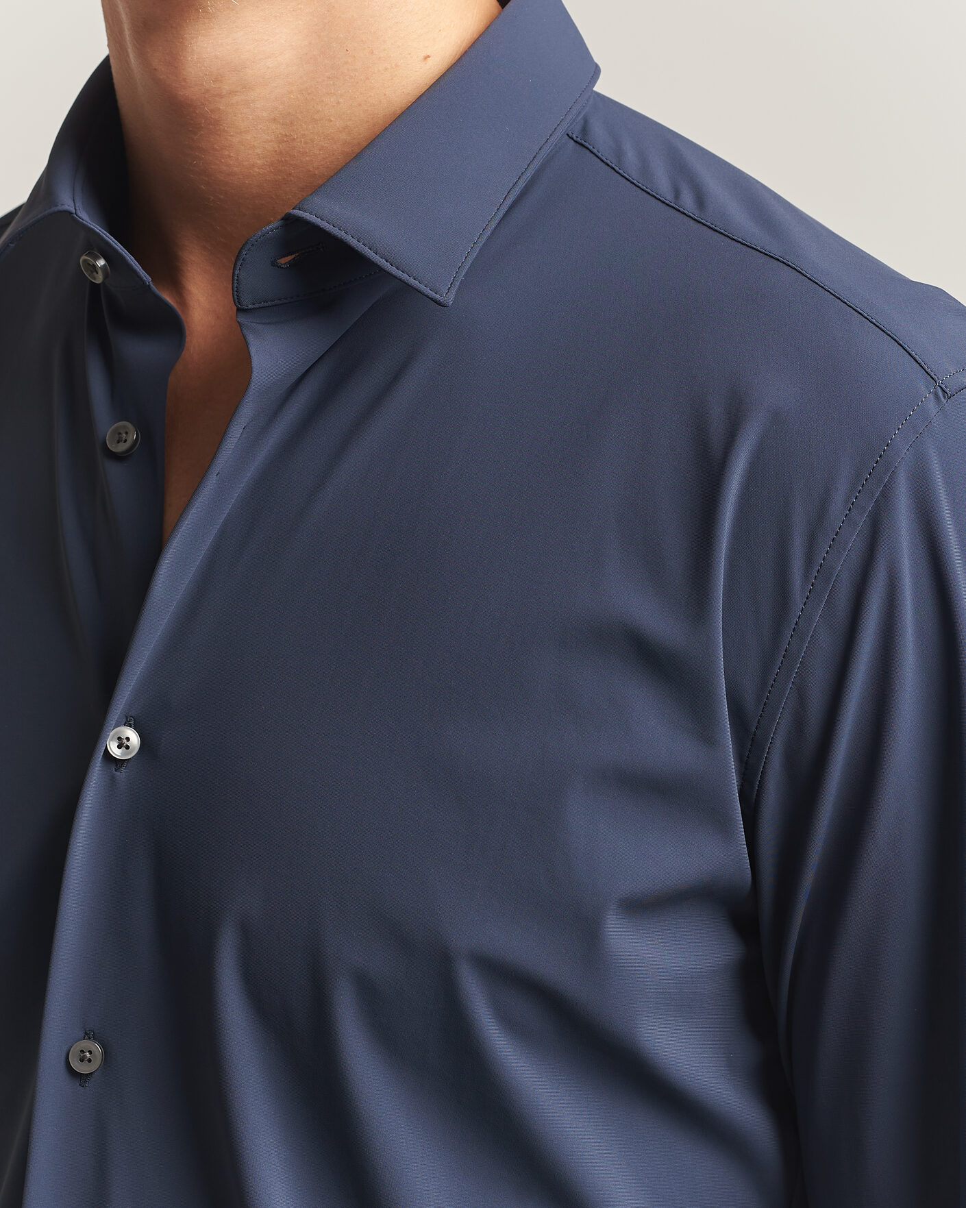 Hombres | Camisas | BOSS BLACK | Hank 4-Way Stretch Shirt Dark Blue