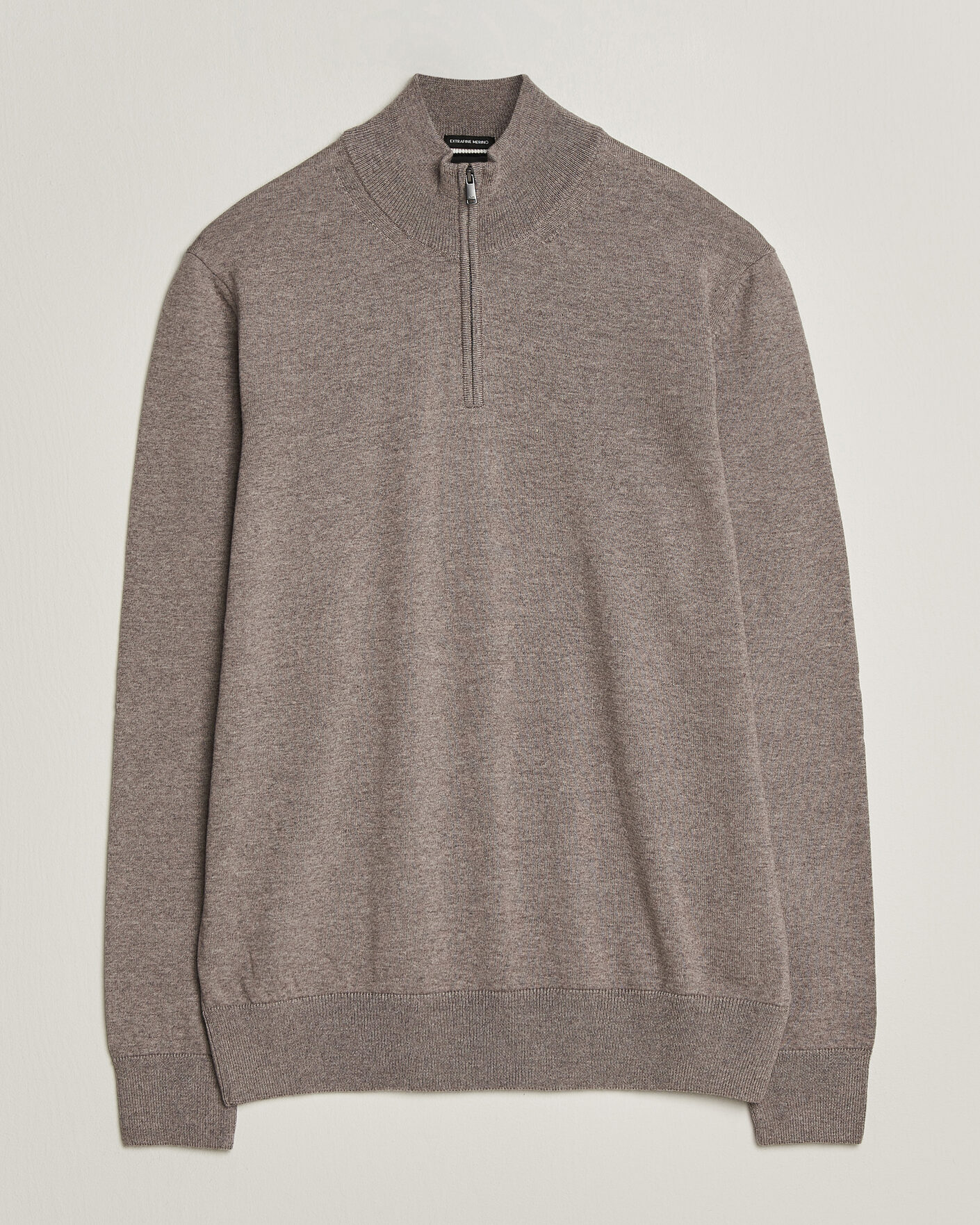 Hombres | Jerséis y prendas de punto | BOSS BLACK | Ebenji Merino Knitted Half Zip Open Brown