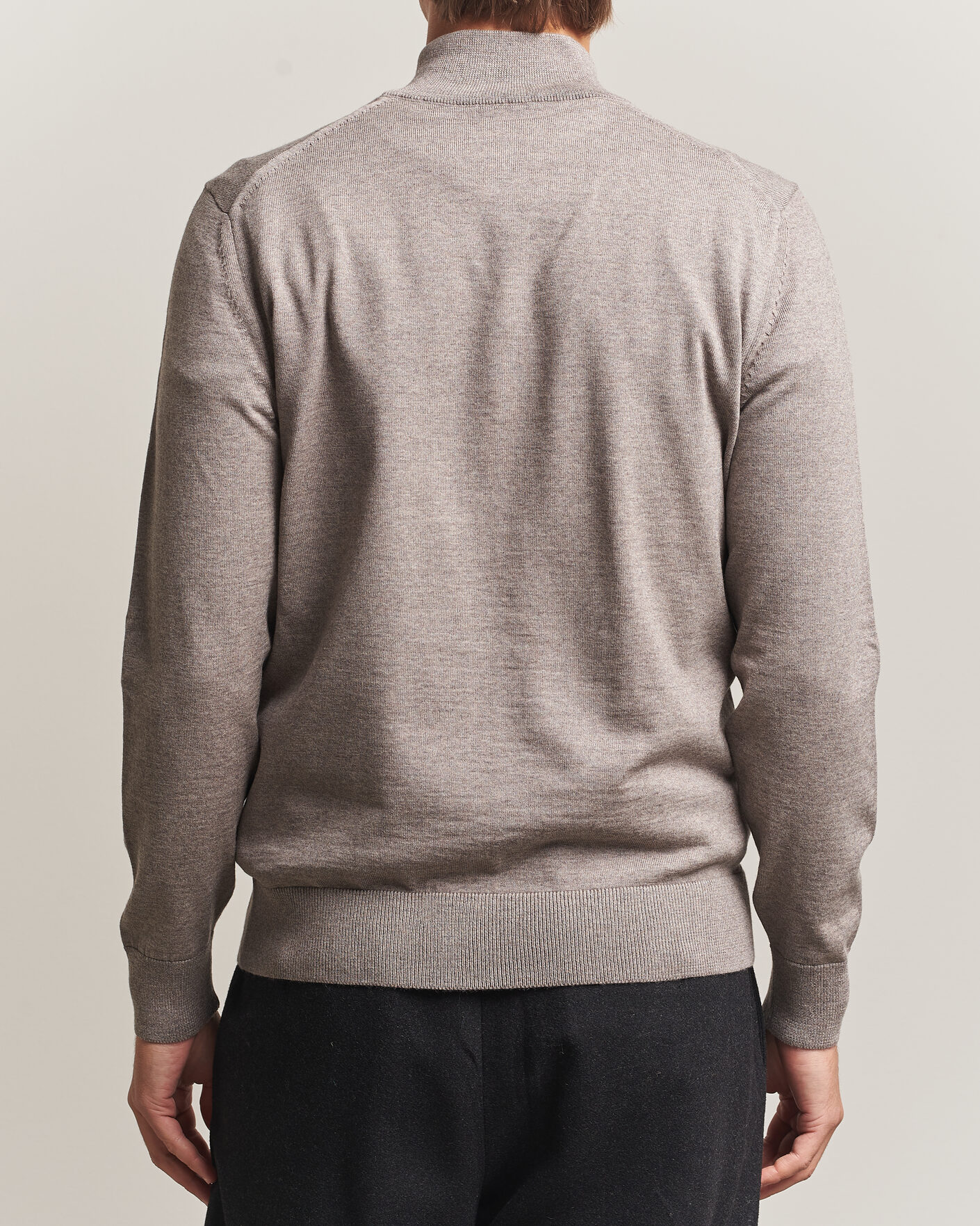 Hombres | Jerséis y prendas de punto | BOSS BLACK | Ebenji Merino Knitted Half Zip Open Brown